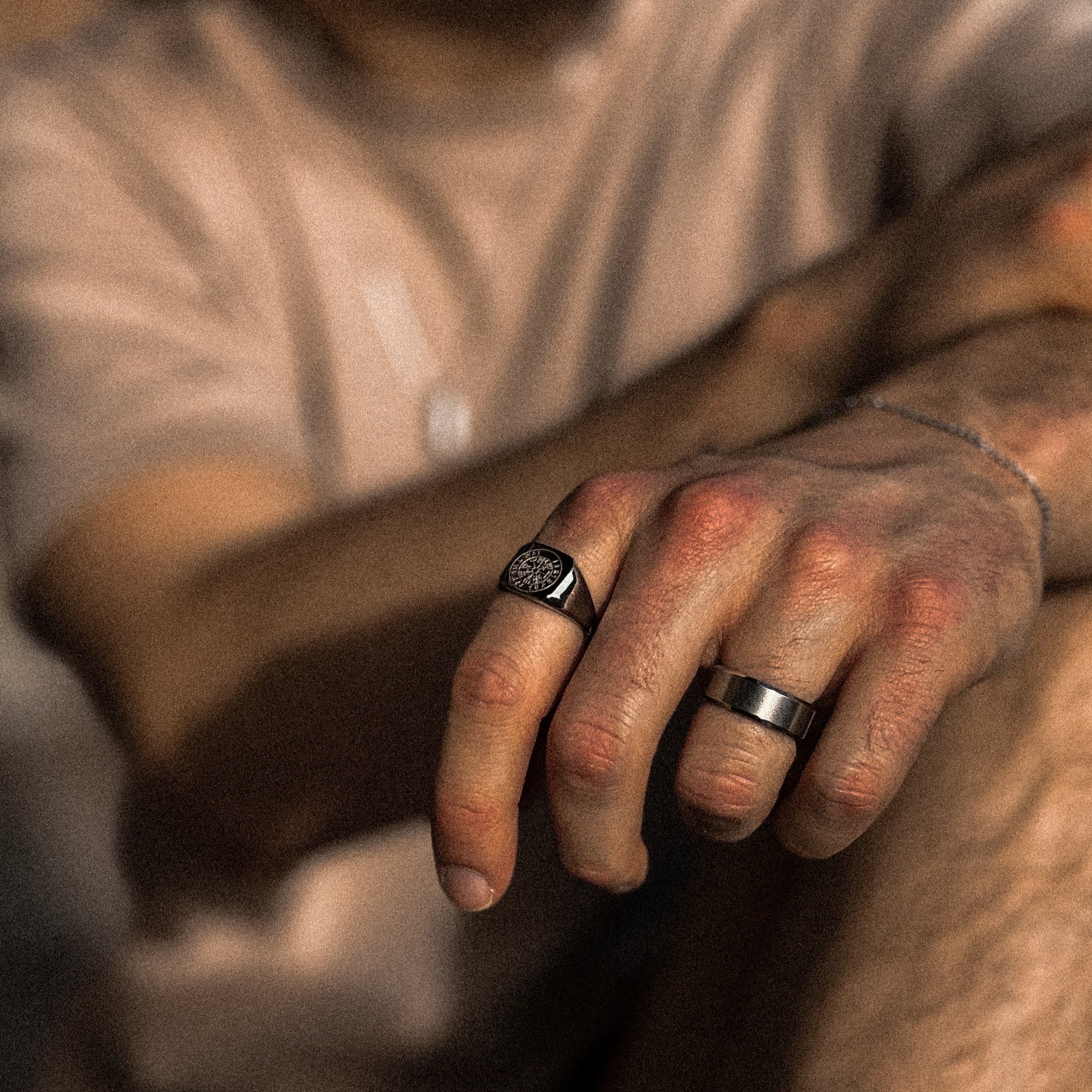 Siempre Vegvisir band - Silver-toned ring