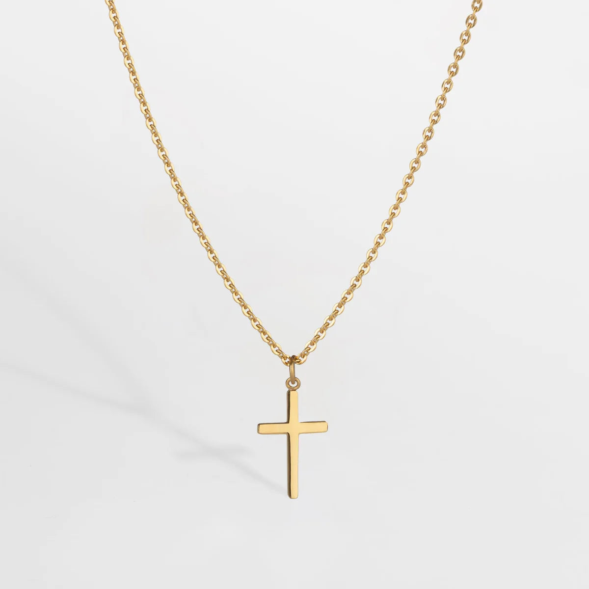 Cross chain Gold toned Clean Cross Chain