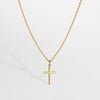 Small Cross Necklace - Gold Tone