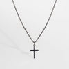 Small Cross Necklace - Black