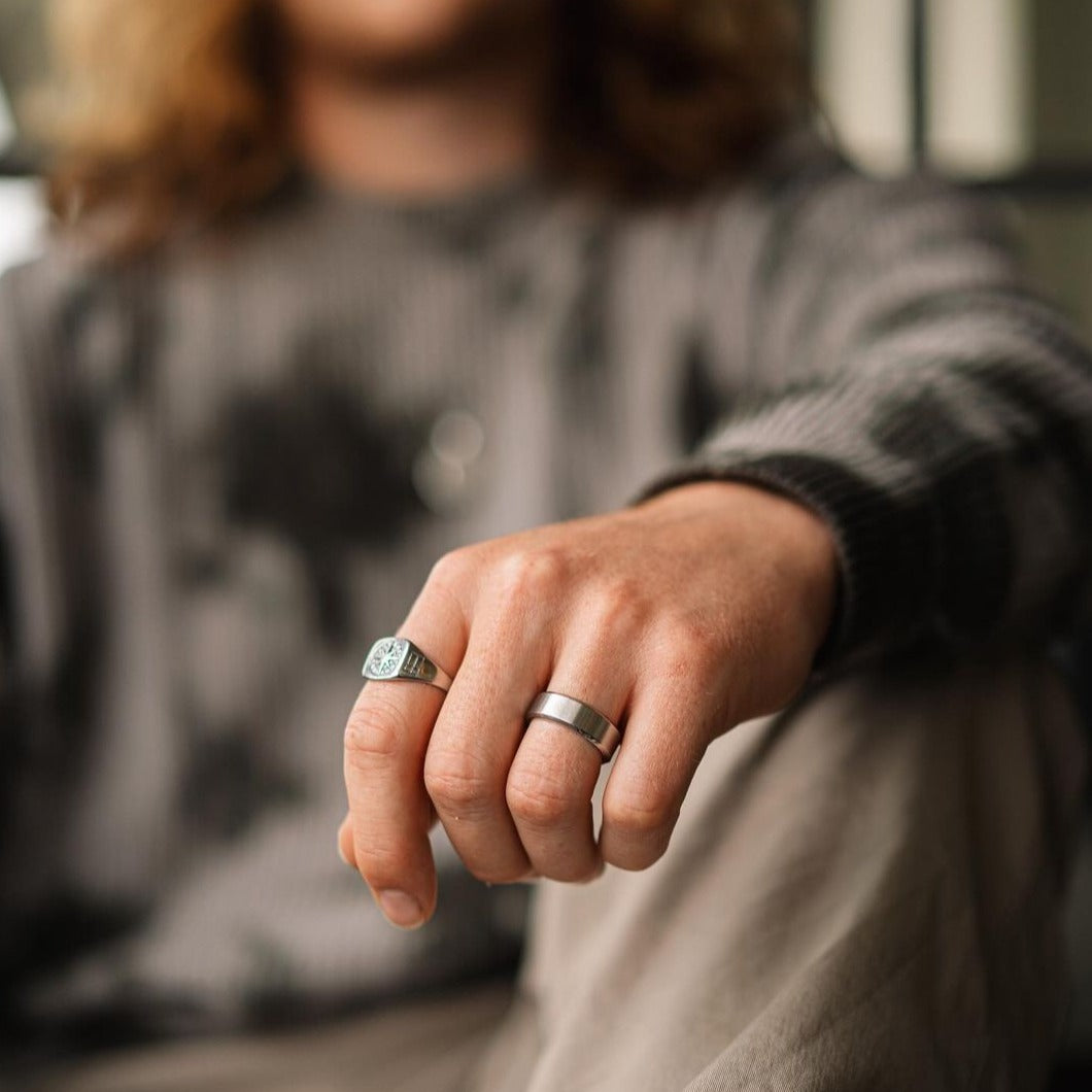 Siempre Vegvisir band - Silver-toned ring