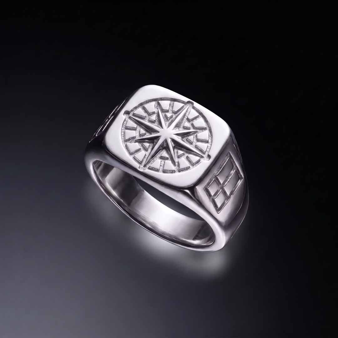 COMPASS SIGNATURE RING (SILVER)