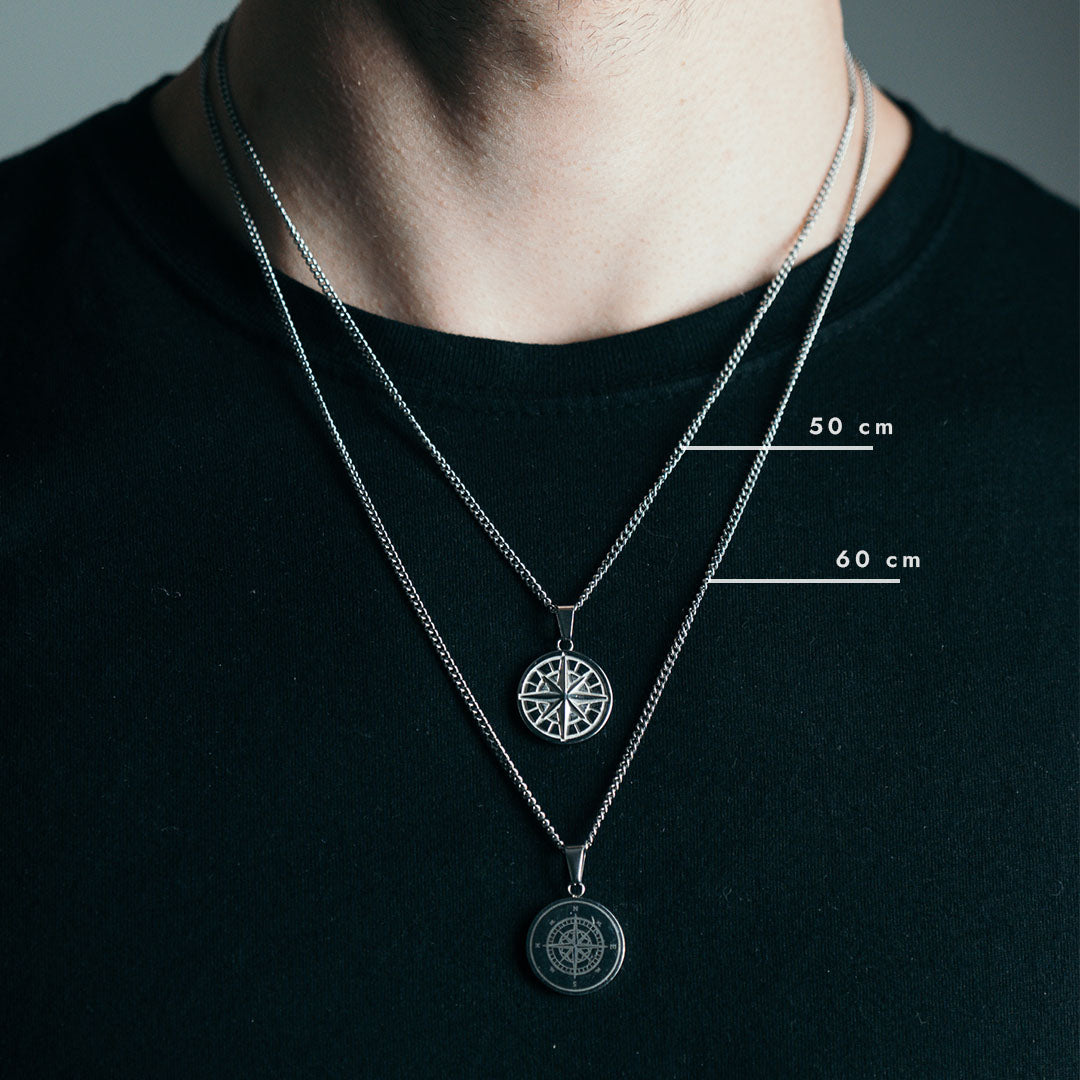 NL Compass pendant - Silver-toned