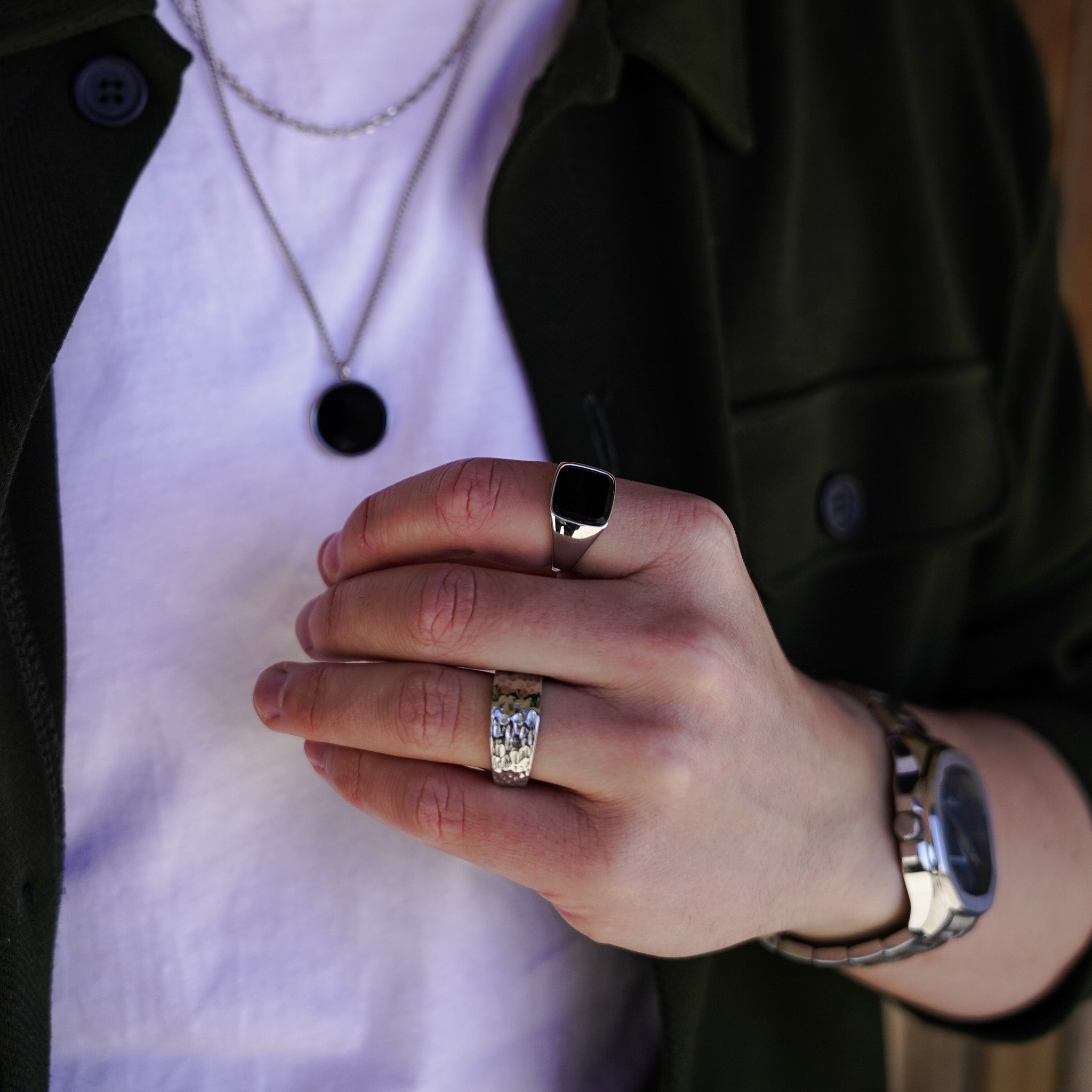 Black Onyx Signature - Silver-toned ring