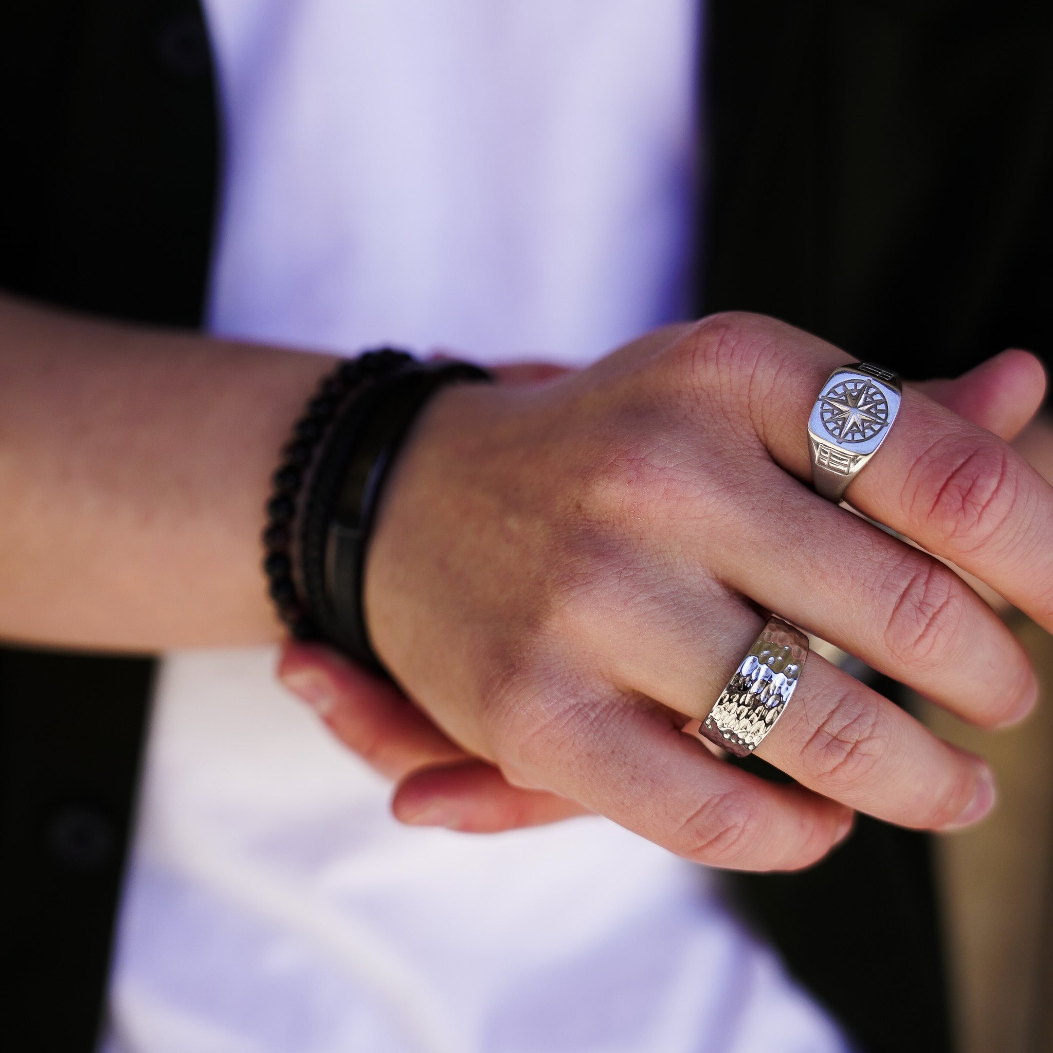Compass Signature - Silver-toned ring
