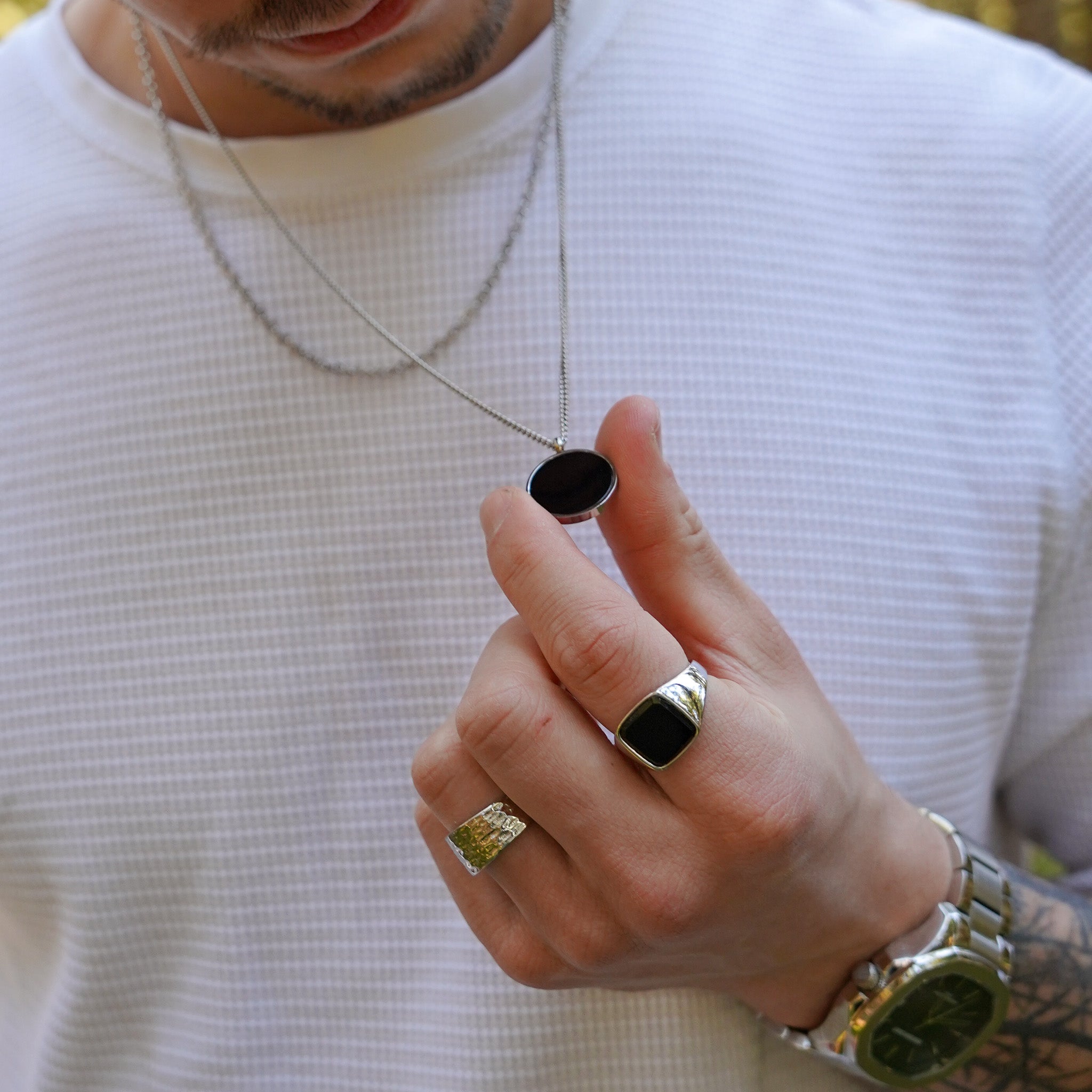 The Obsidian Set - Silver-toned