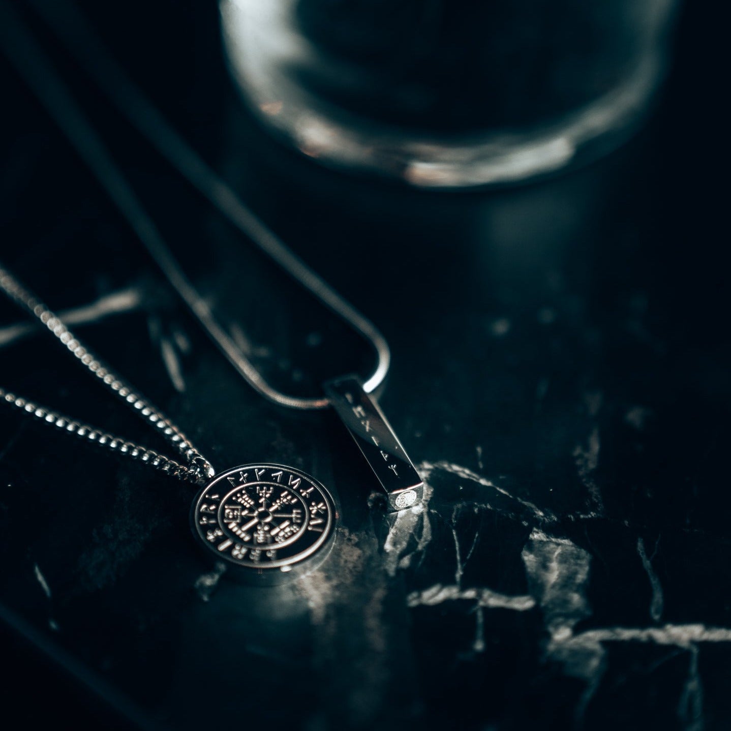 Runestone Pendant - Silver-toned