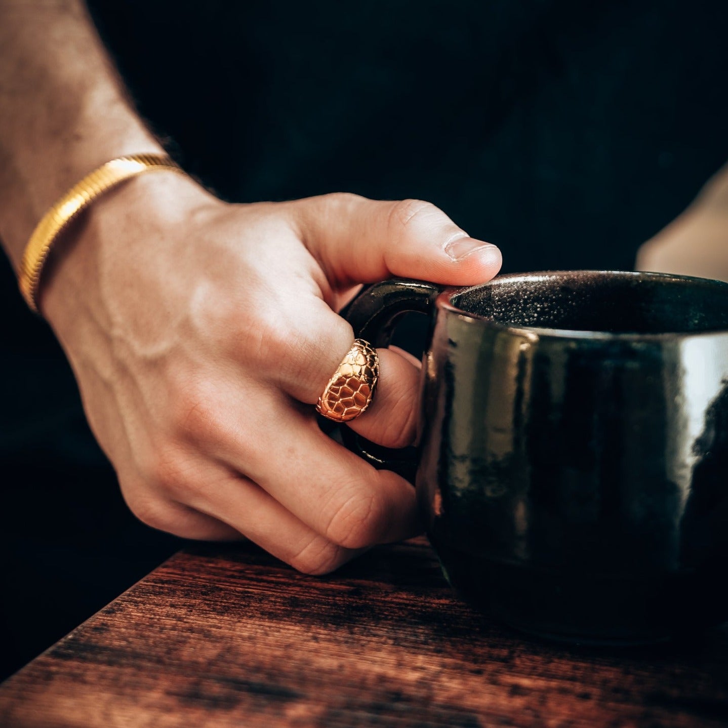 Earthquake Signature - Gold-toned ring