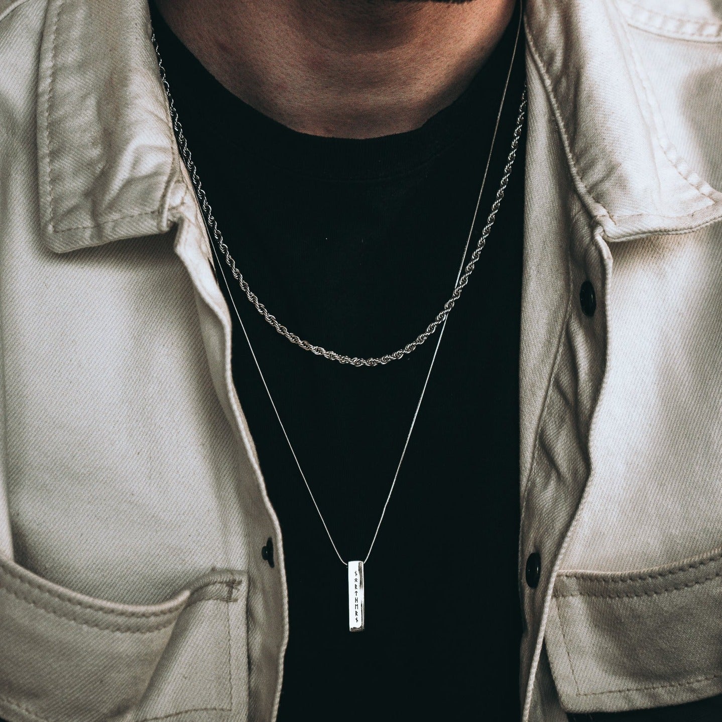 Rope necklace - Silver-toned
