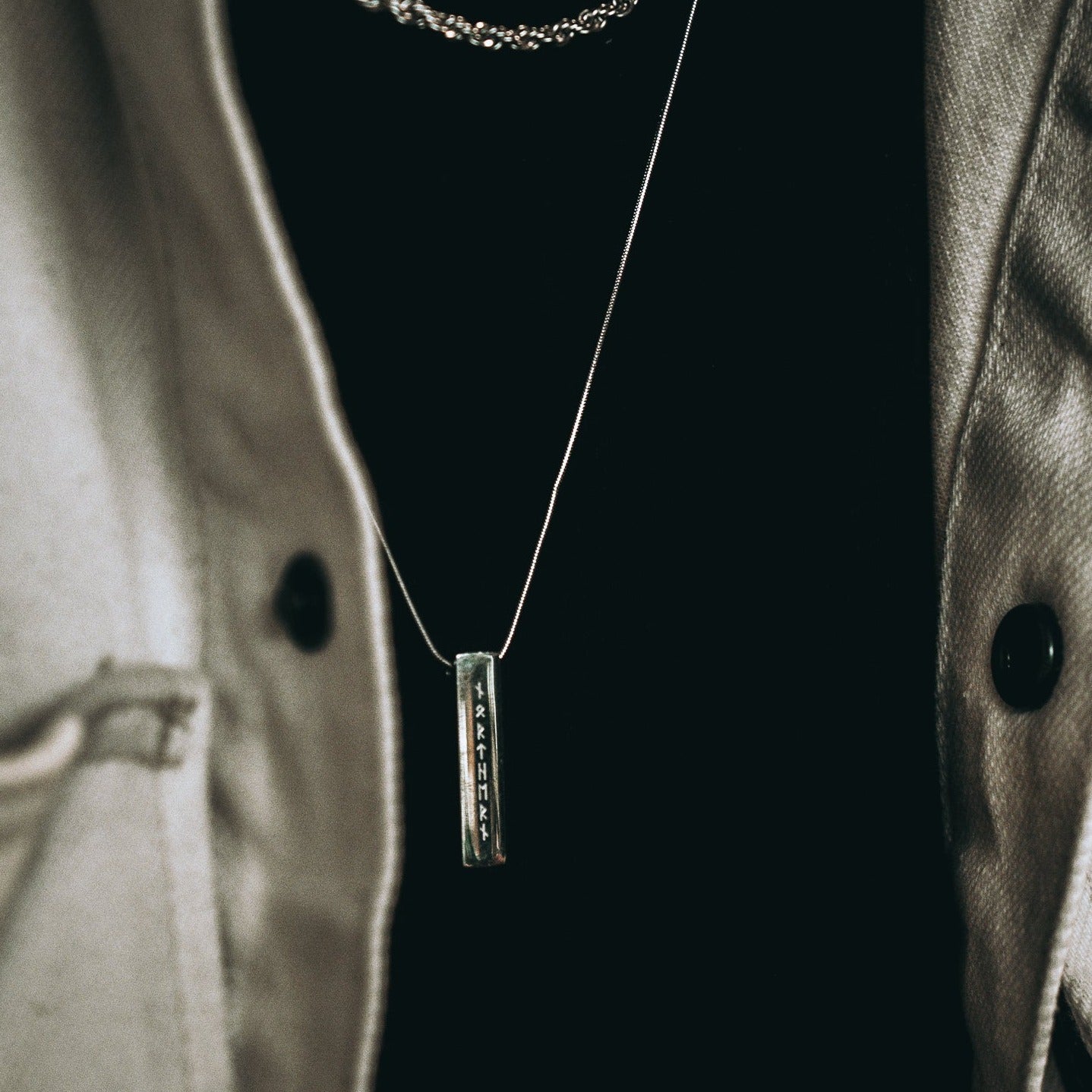 Runestone Pendant - Silver-toned