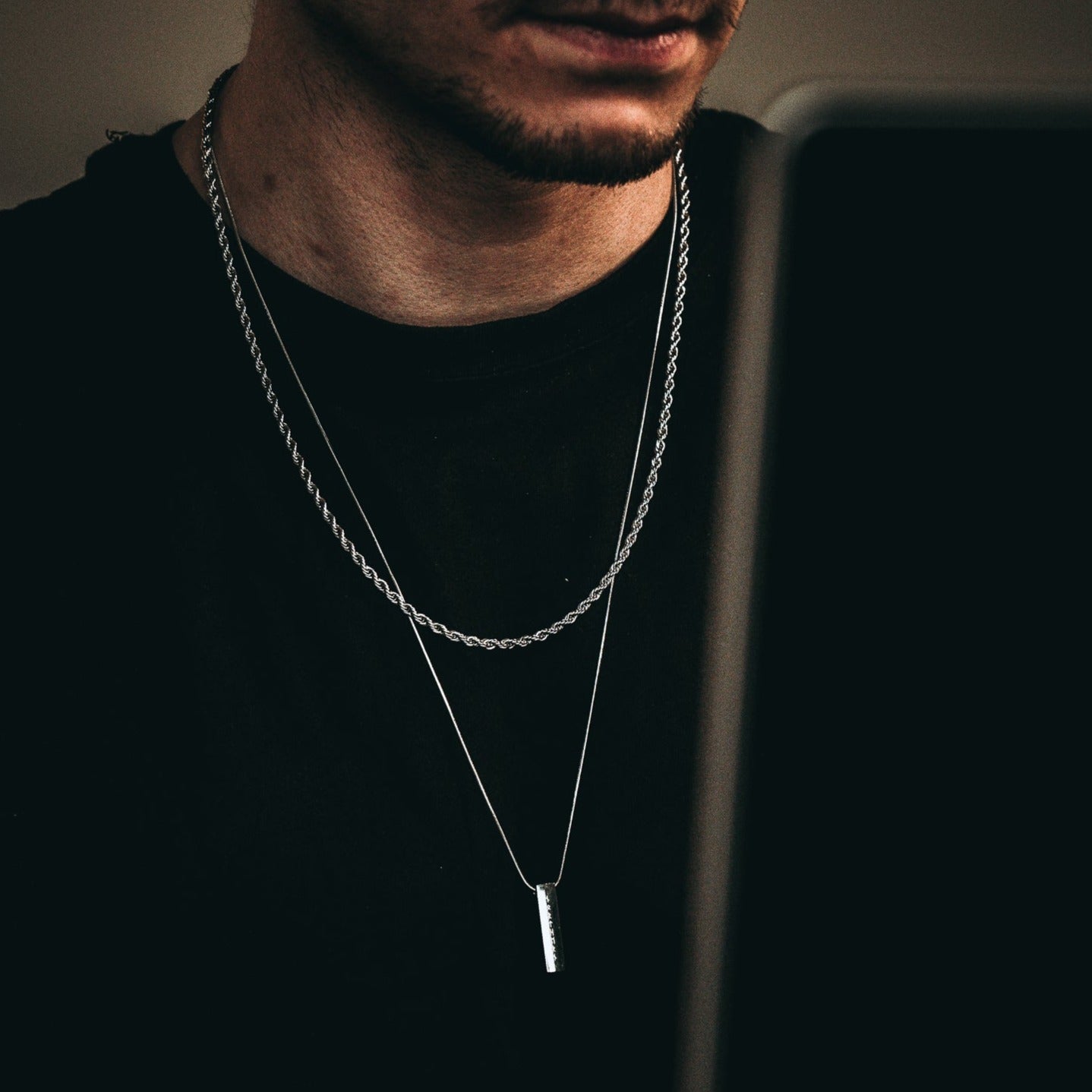 Rope necklace - Silver-toned