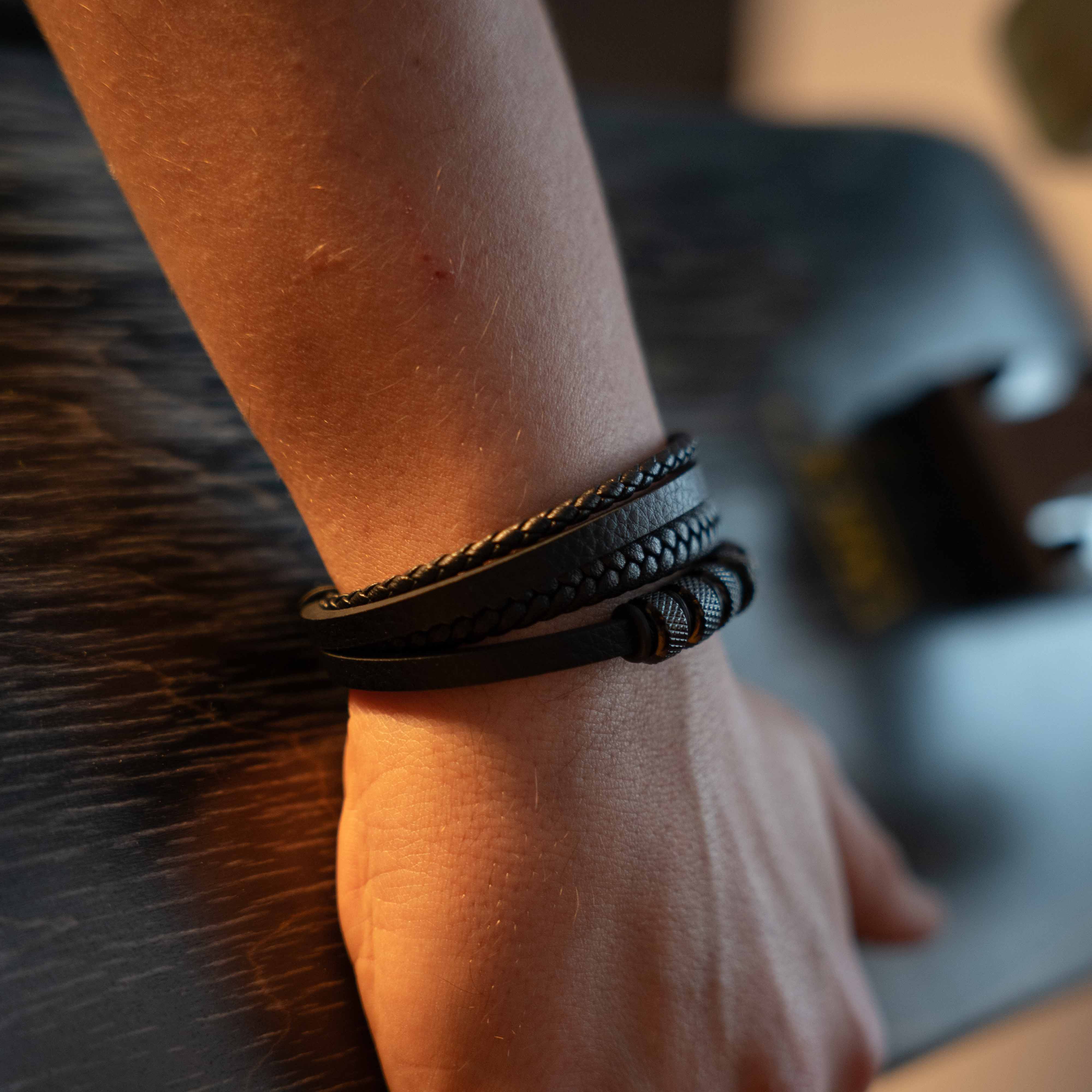 Drift Leather and Beads Bracelet