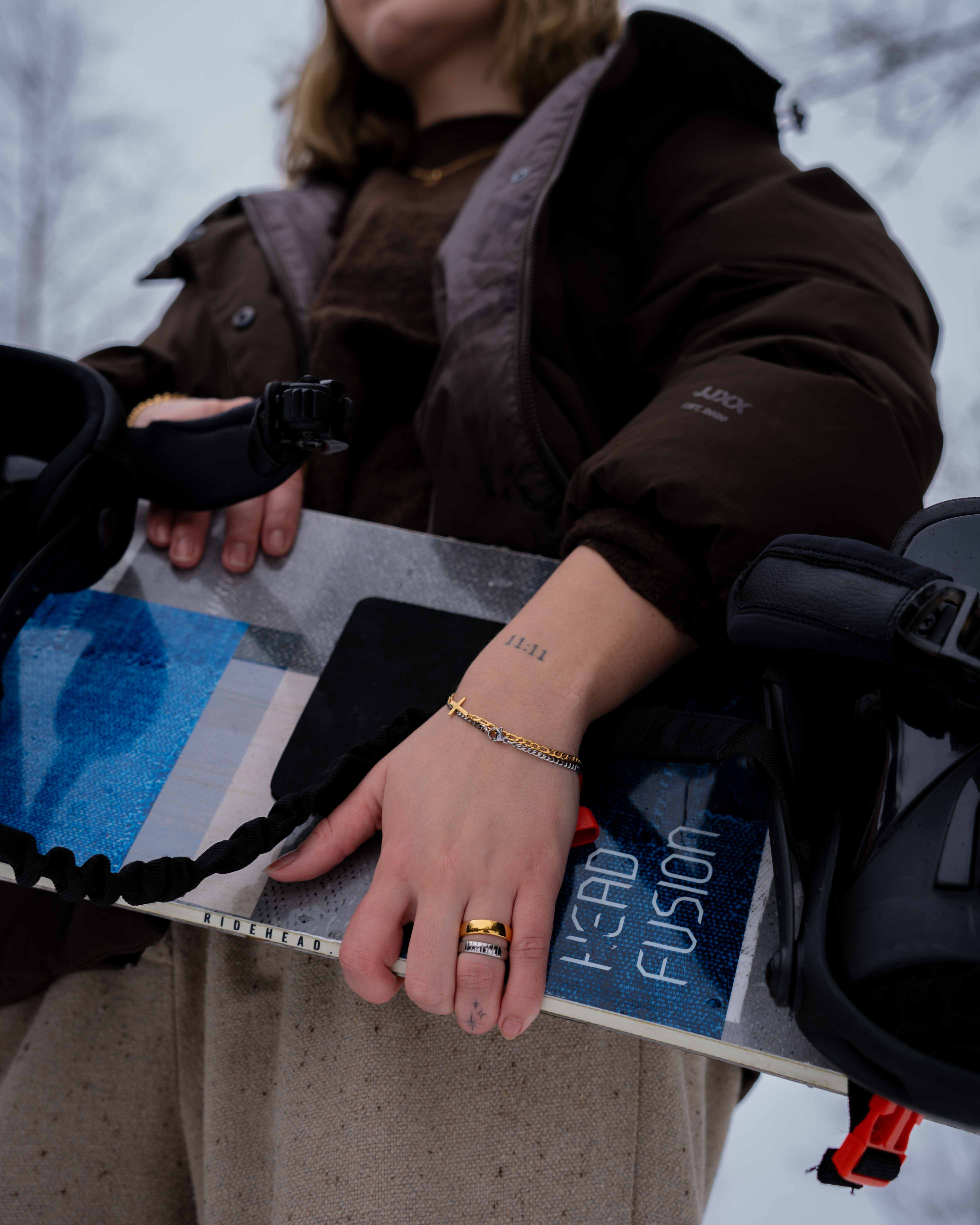 Antique Cross Bracelet - Gold Tone
