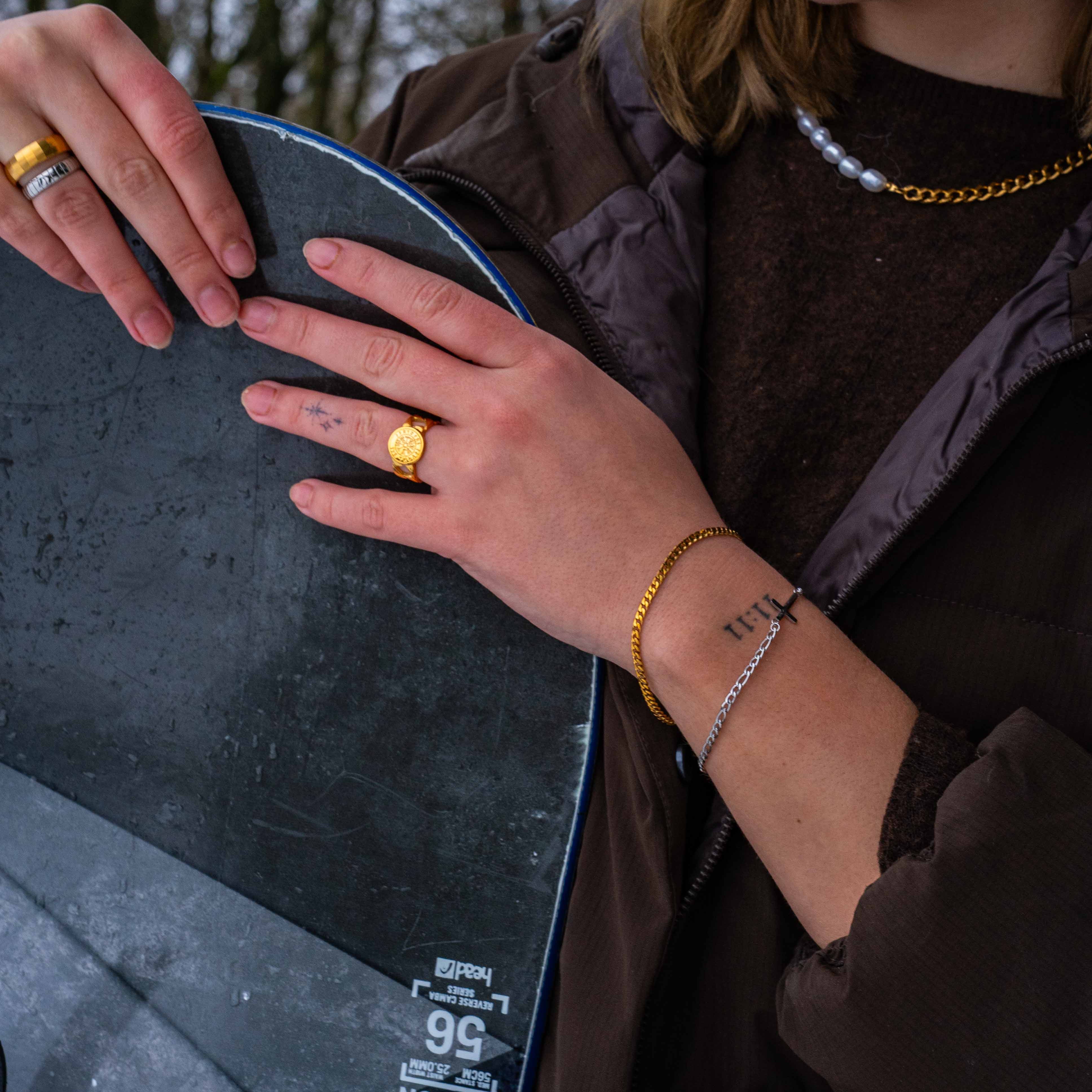 Minimal Sequence bracelet - Gold-toned