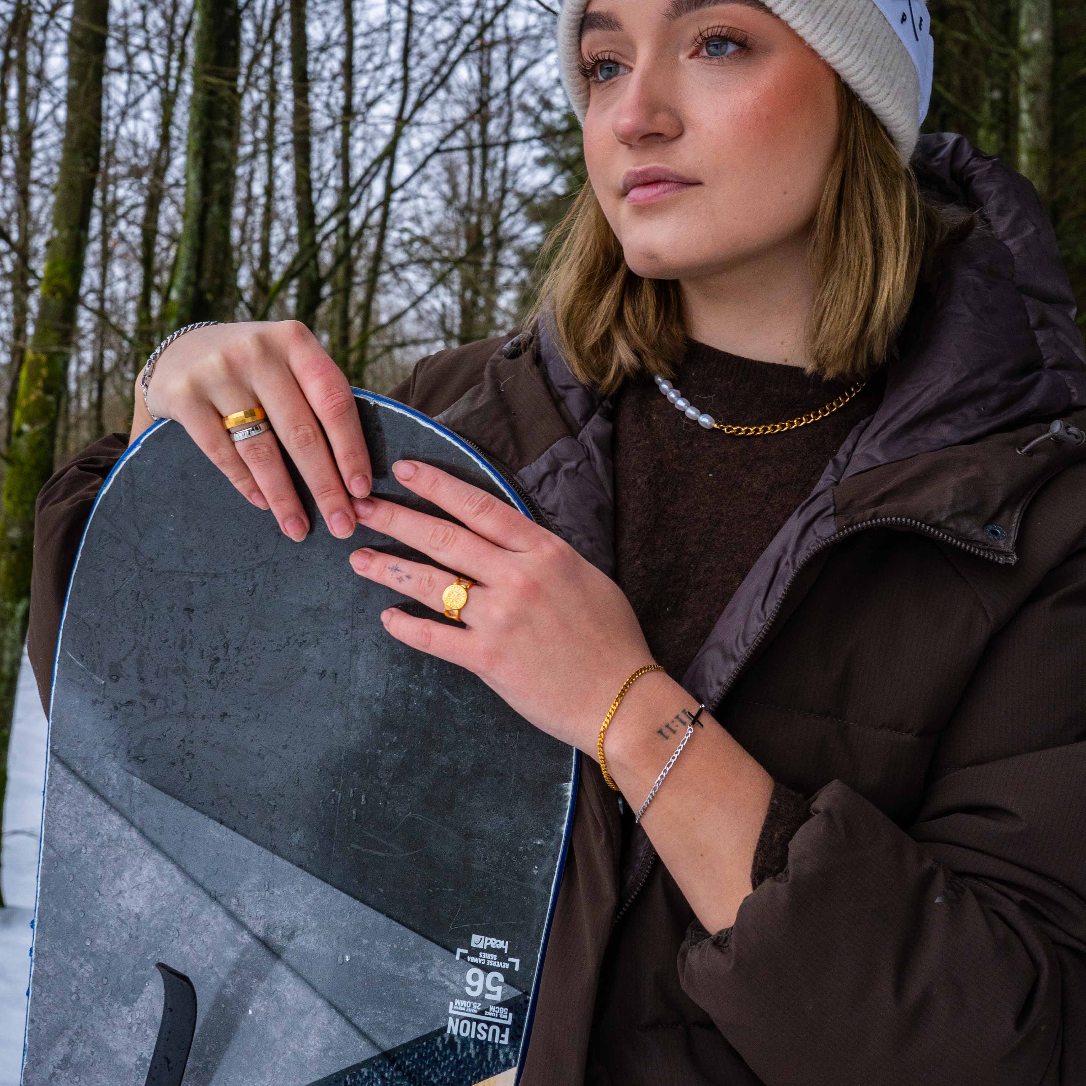 Minimal Sequence bracelet - Gold-toned