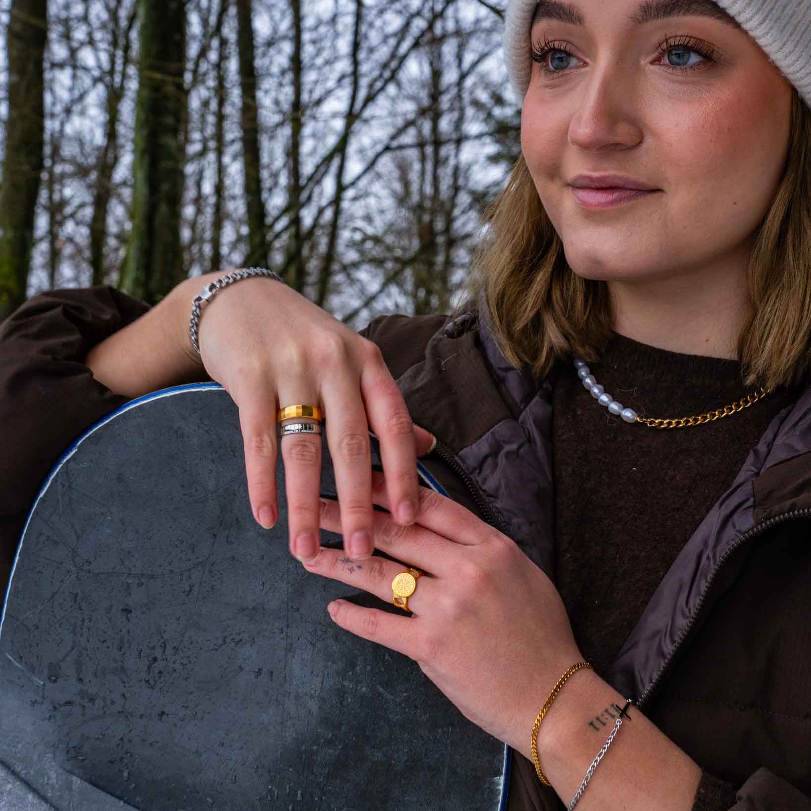 Siempre Cut band - Silver-toned ring