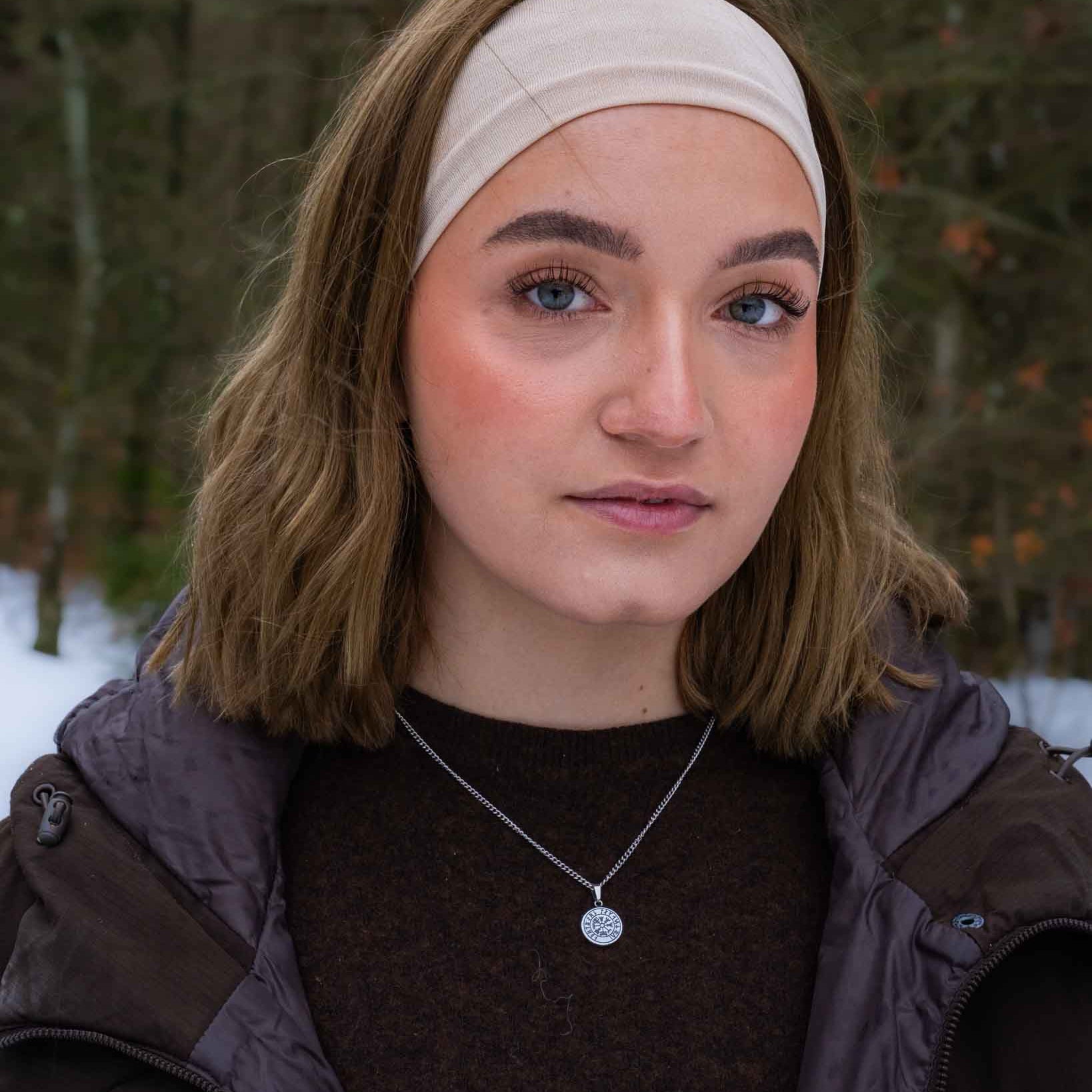 NL Minimal Vegvisir pendant - Silver-toned