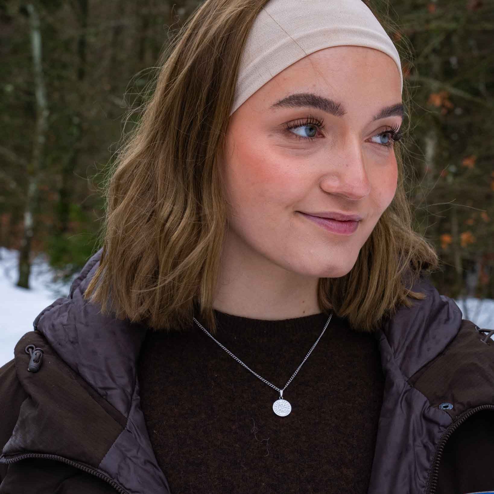 NL Minimal Vegvisir pendant - Silver-toned