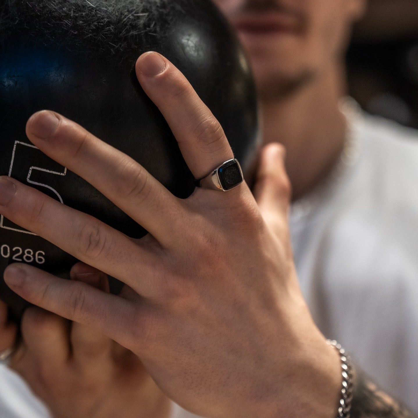 Black Onyx Vegvisir Signature - Silver-toned ring