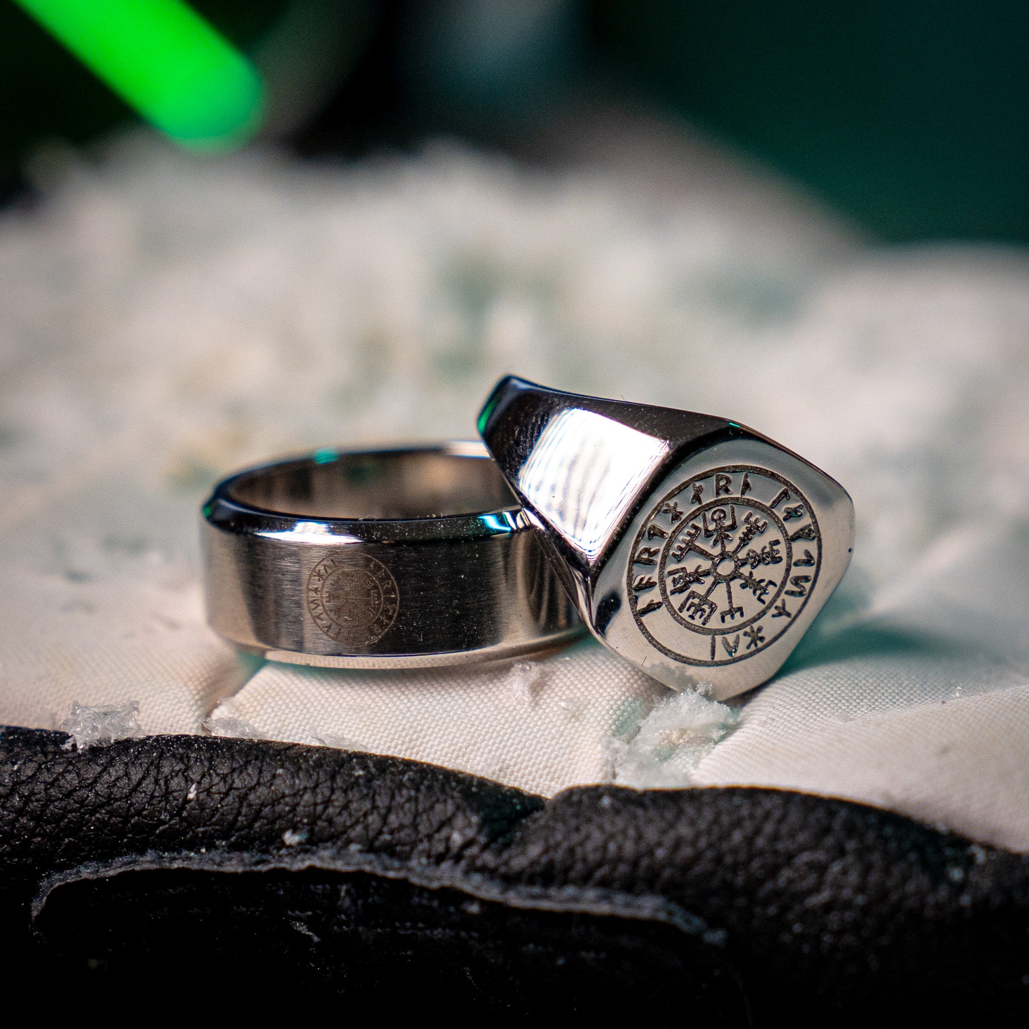 Siempre Vegvisir band - Silver-toned ring