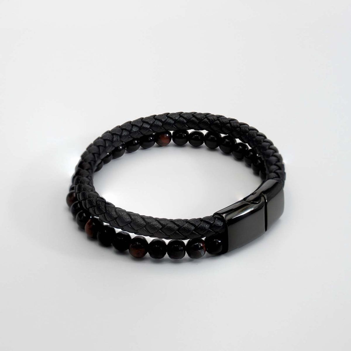 ASH LEATHER & BEAD BRACELET