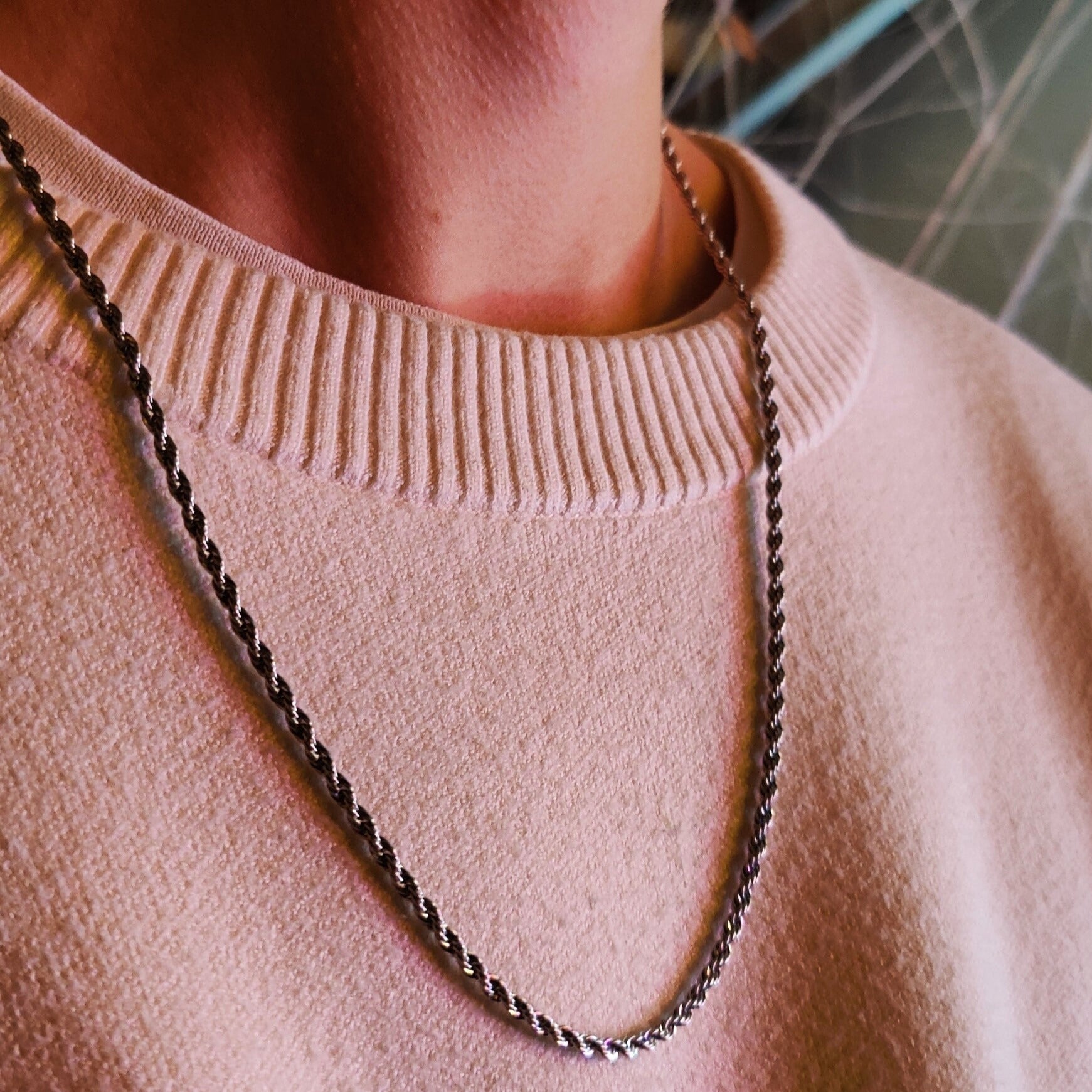 Rope necklace - Silver-toned