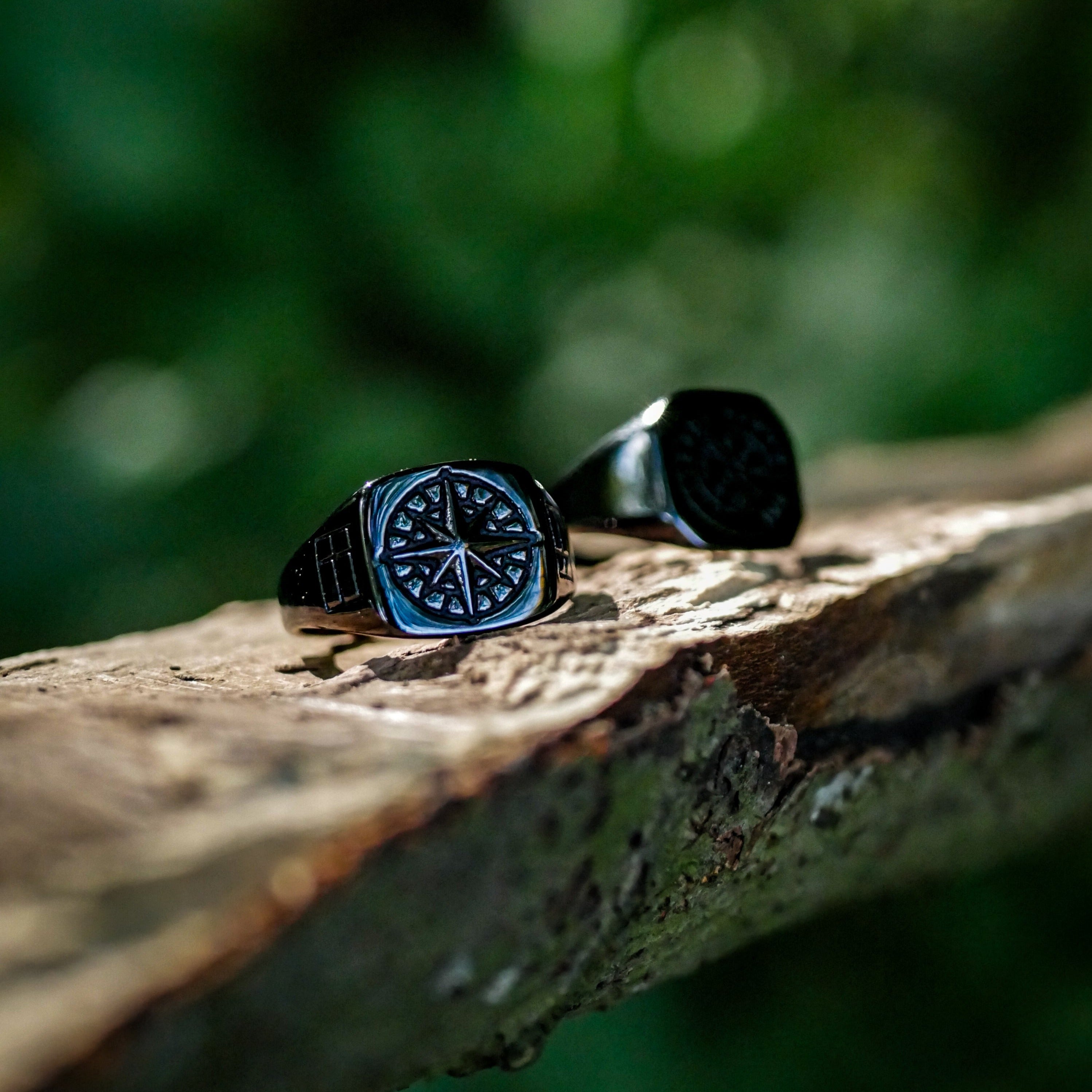 Compass Signature - Black ring