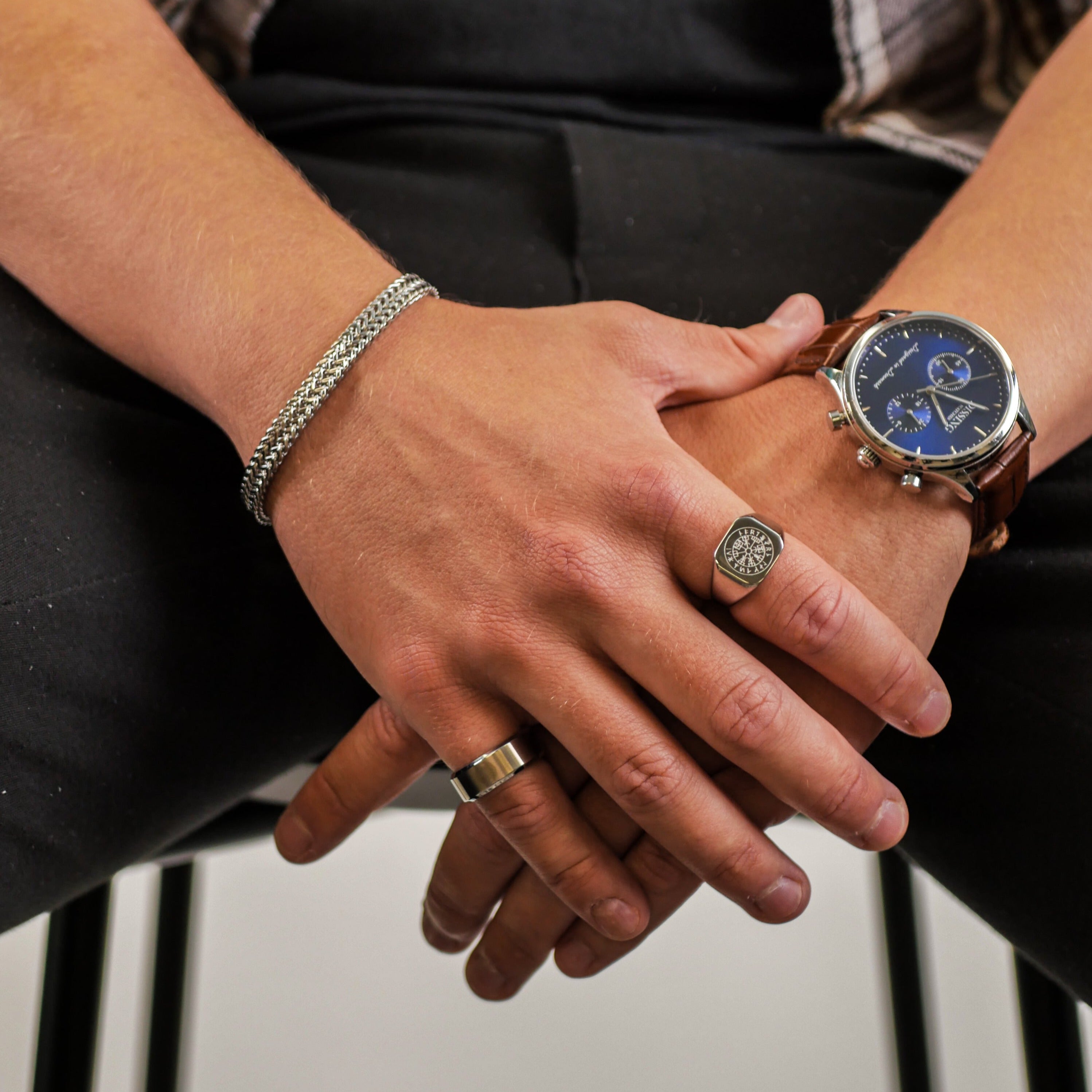 Fehu bracelet - Silver-toned