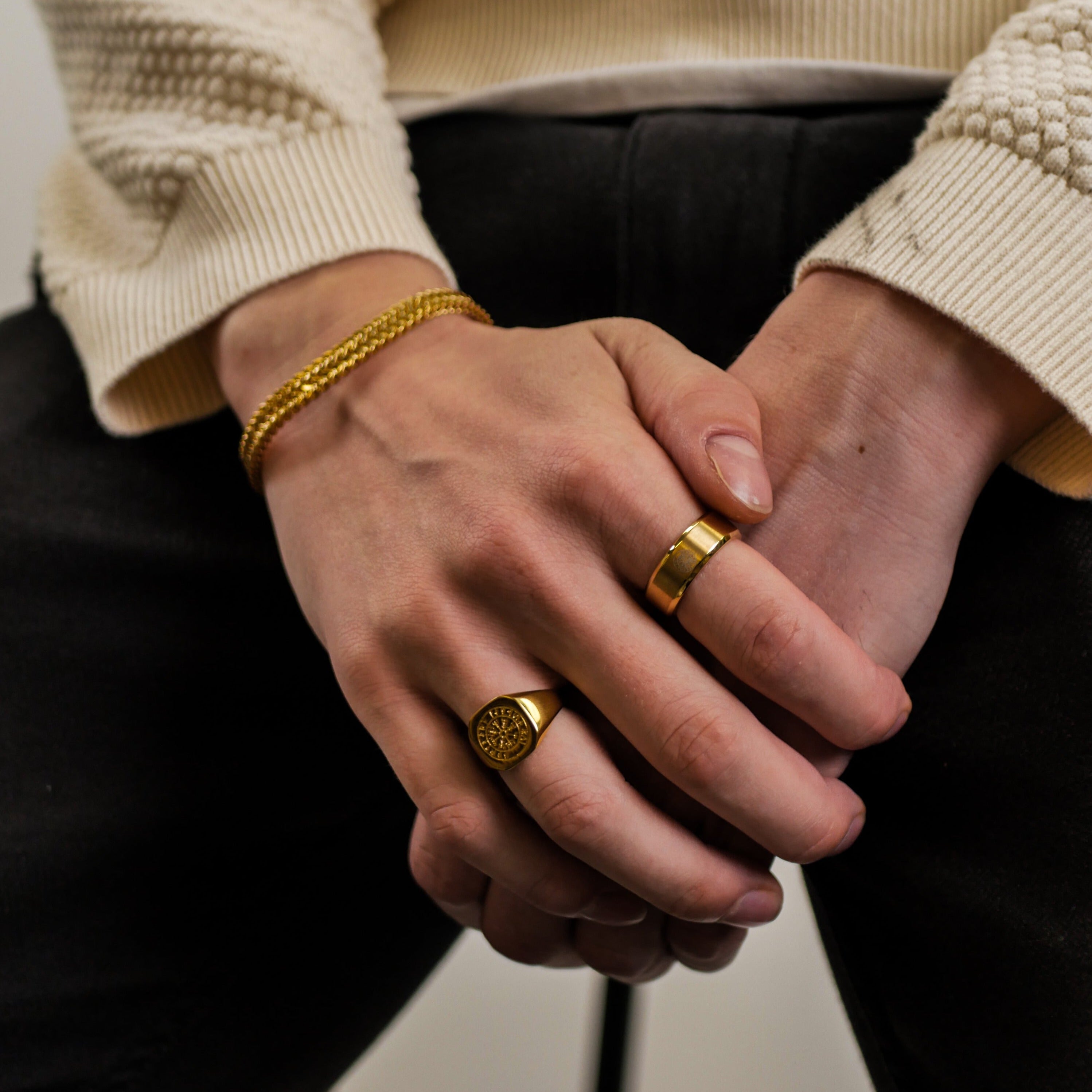 Siempre Vegvisir band - Gold-toned ring