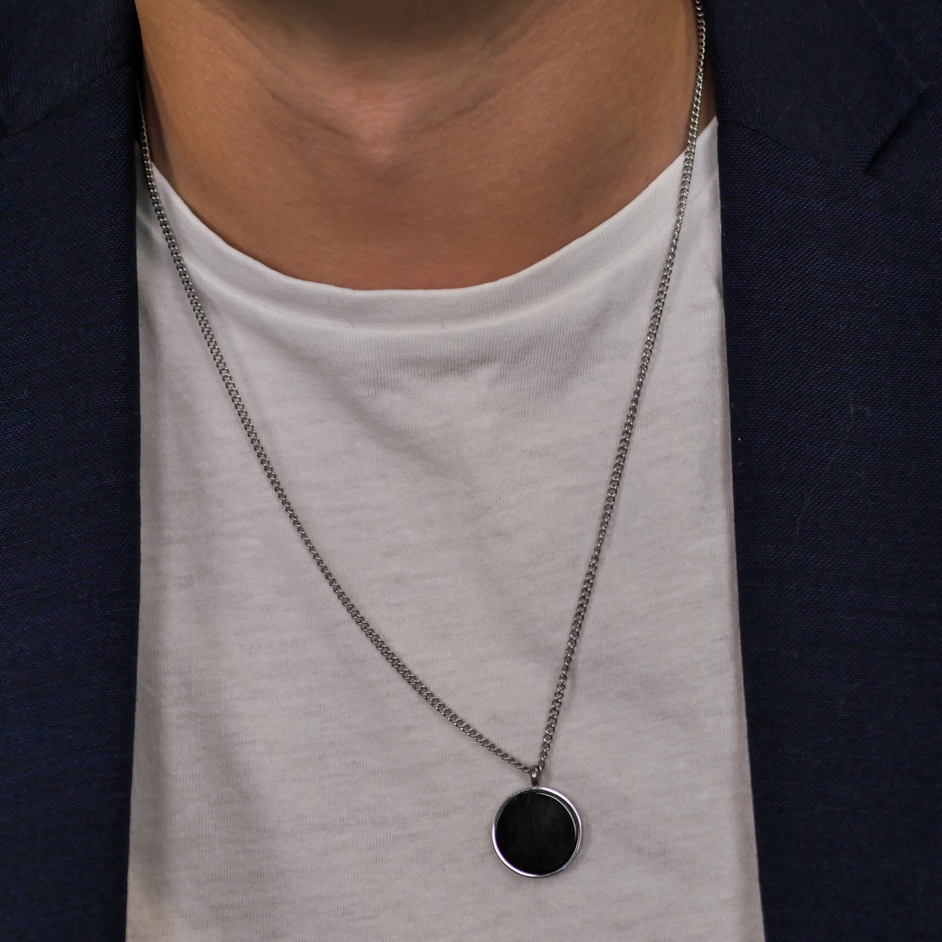 NL Black Onyx pendant - Silver-toned