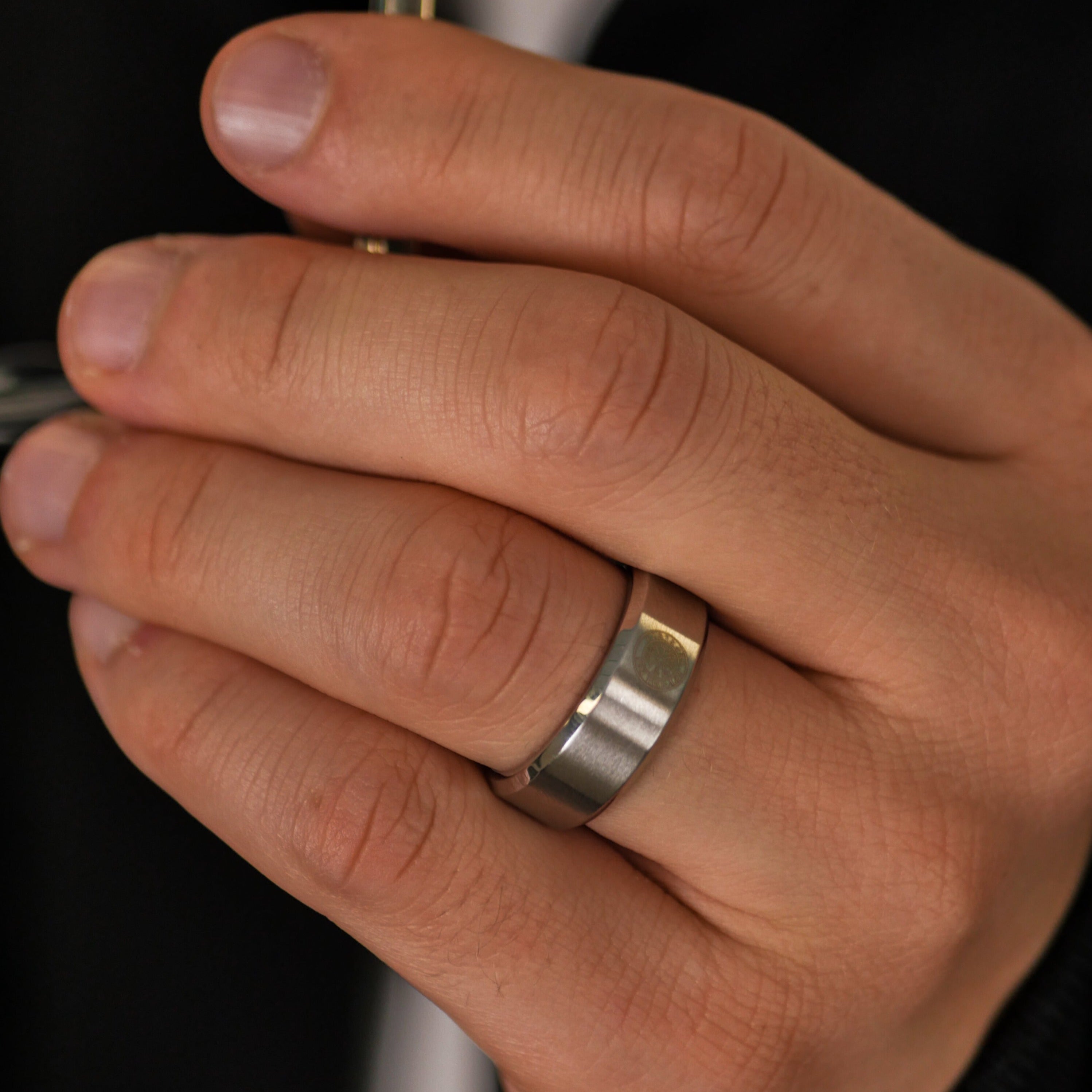 Siempre Vegvisir band - Silver-toned ring