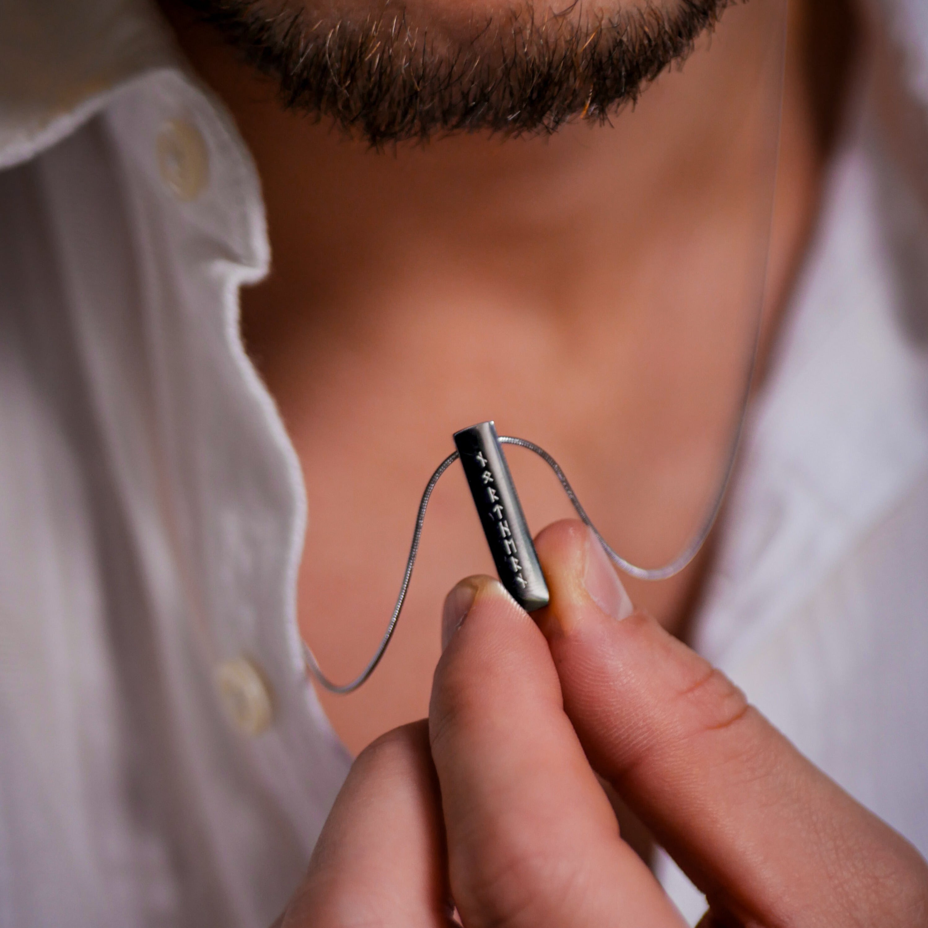 Runestone Pendant - Silver-toned
