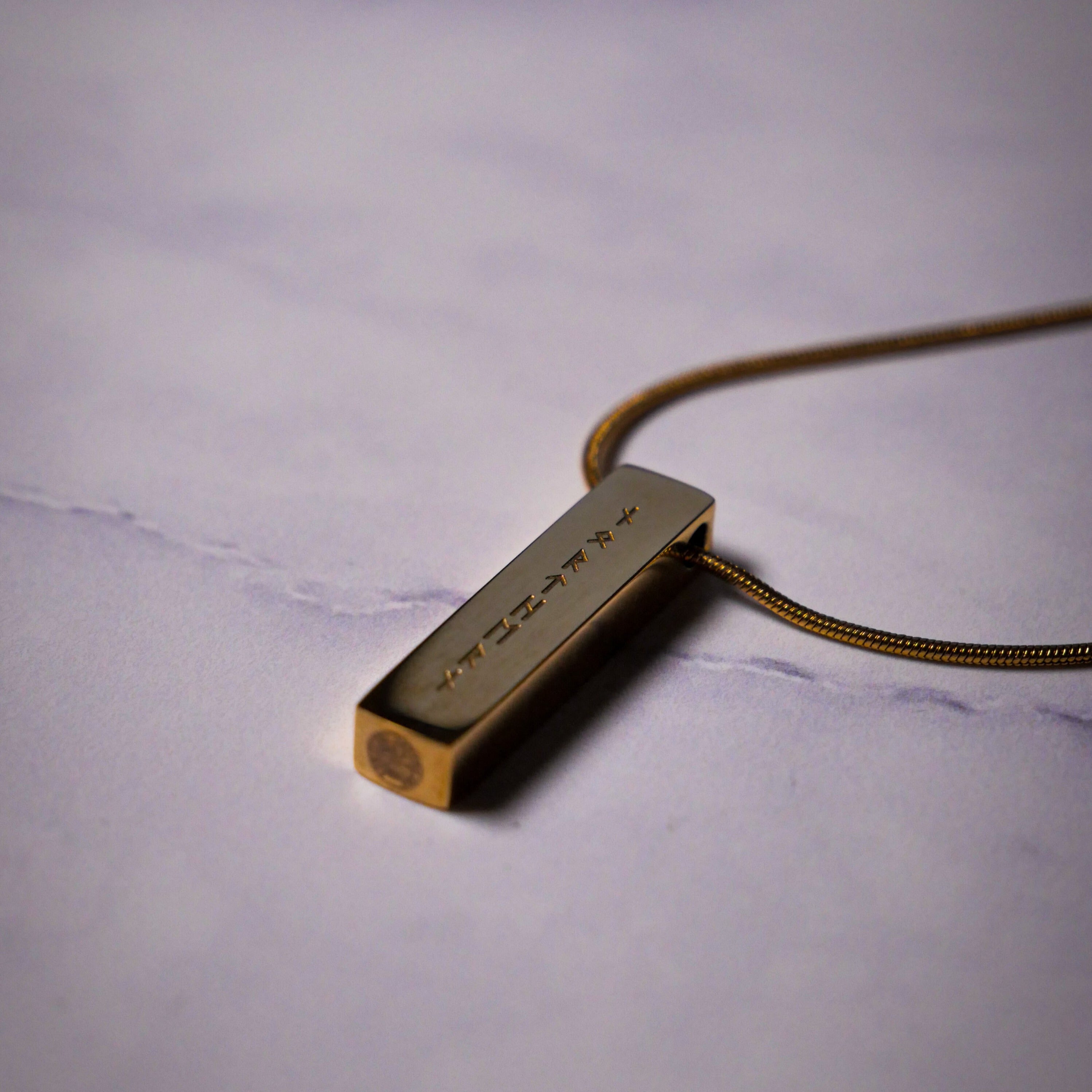 Runestone Pendant - Gold-toned 