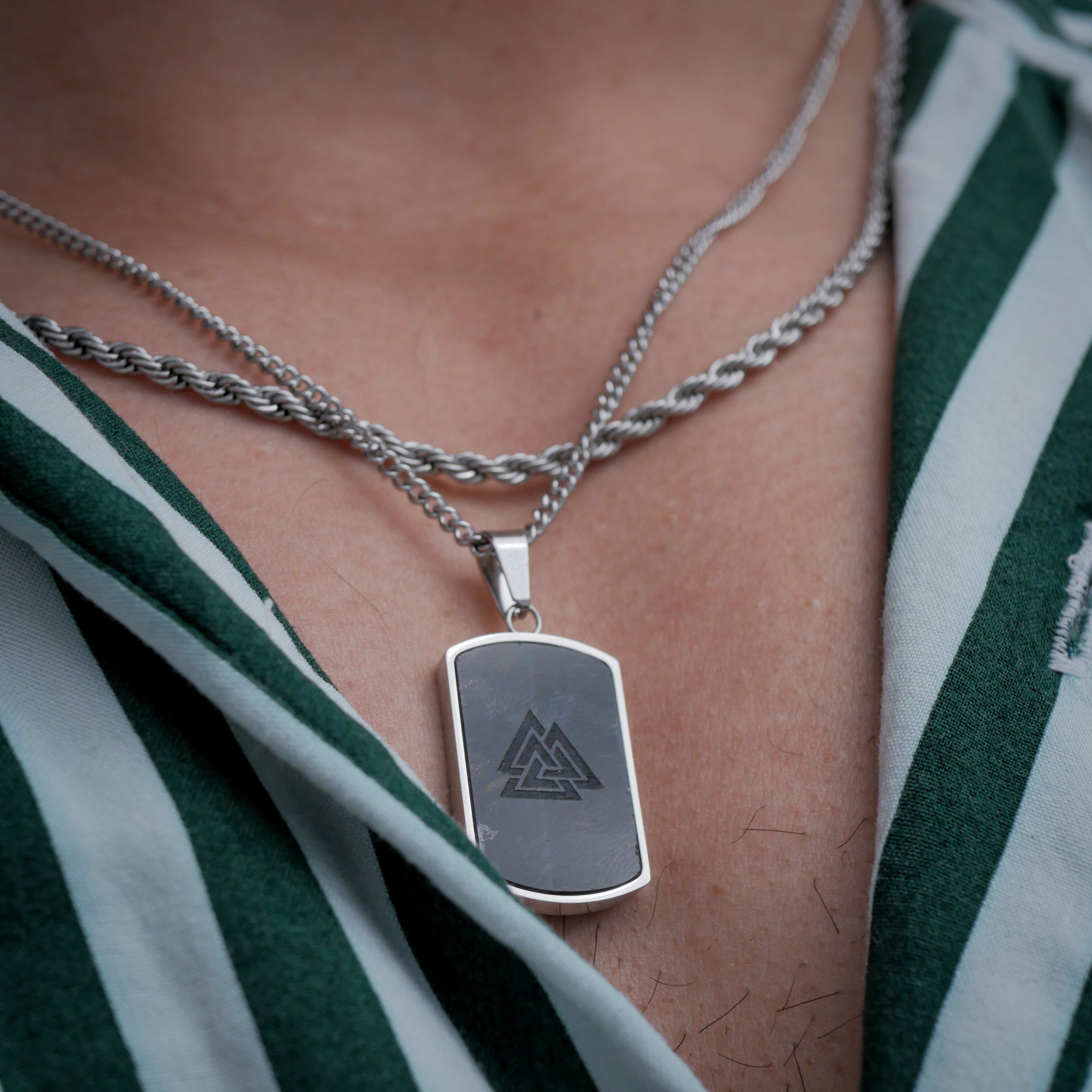 NL Valknut pendant - Silver-toned
