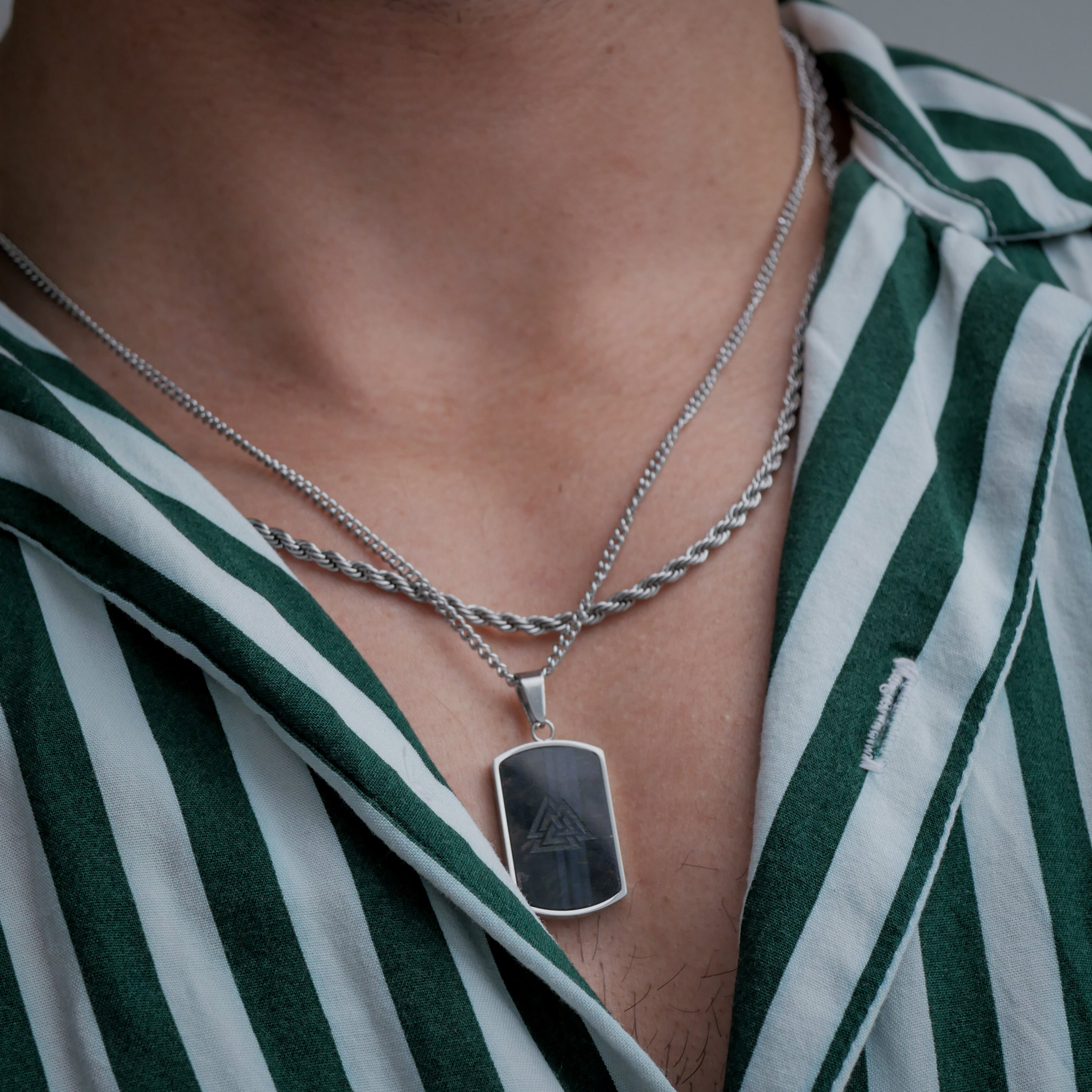 NL Valknut pendant - Silver-toned