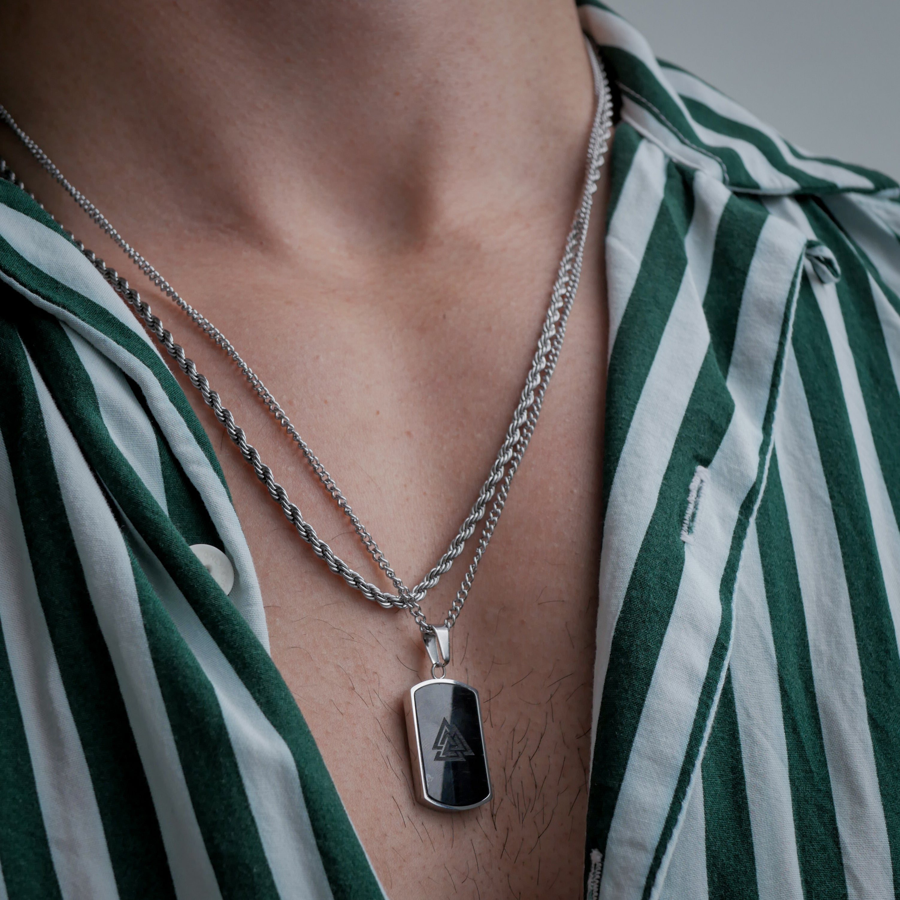 NL Valknut pendant - Silver-toned