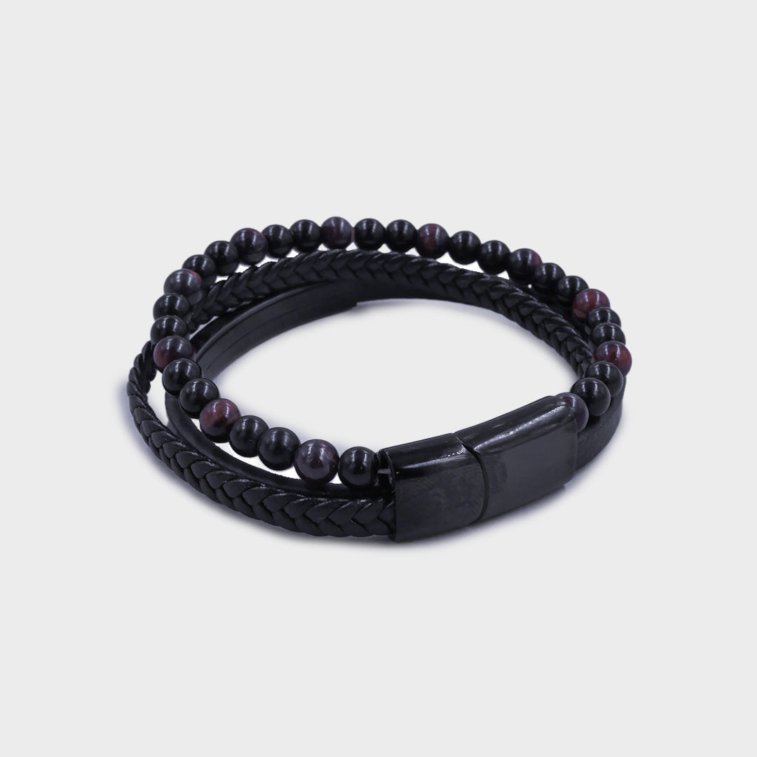 Jorgmundr Leather and Pearl Bracelet