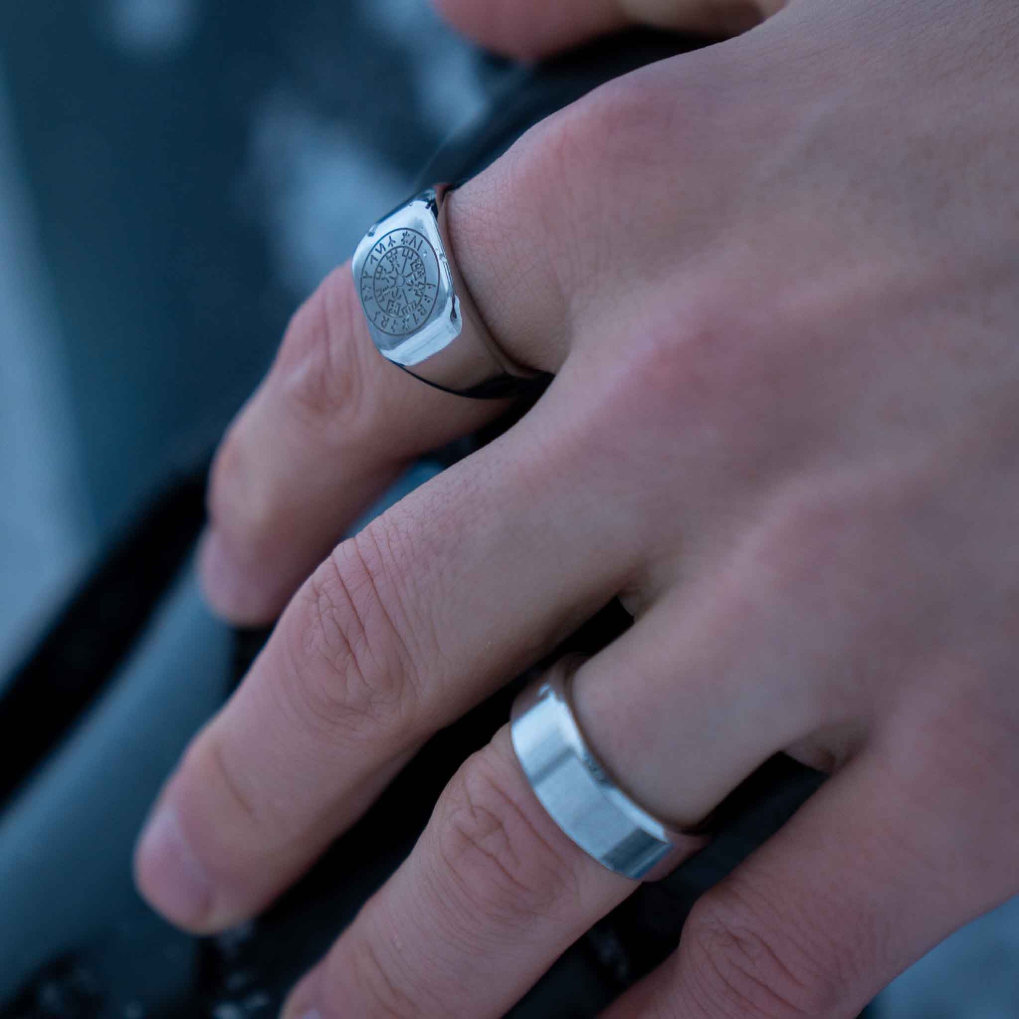 Siempre Vegvisir band - Silver-toned ring