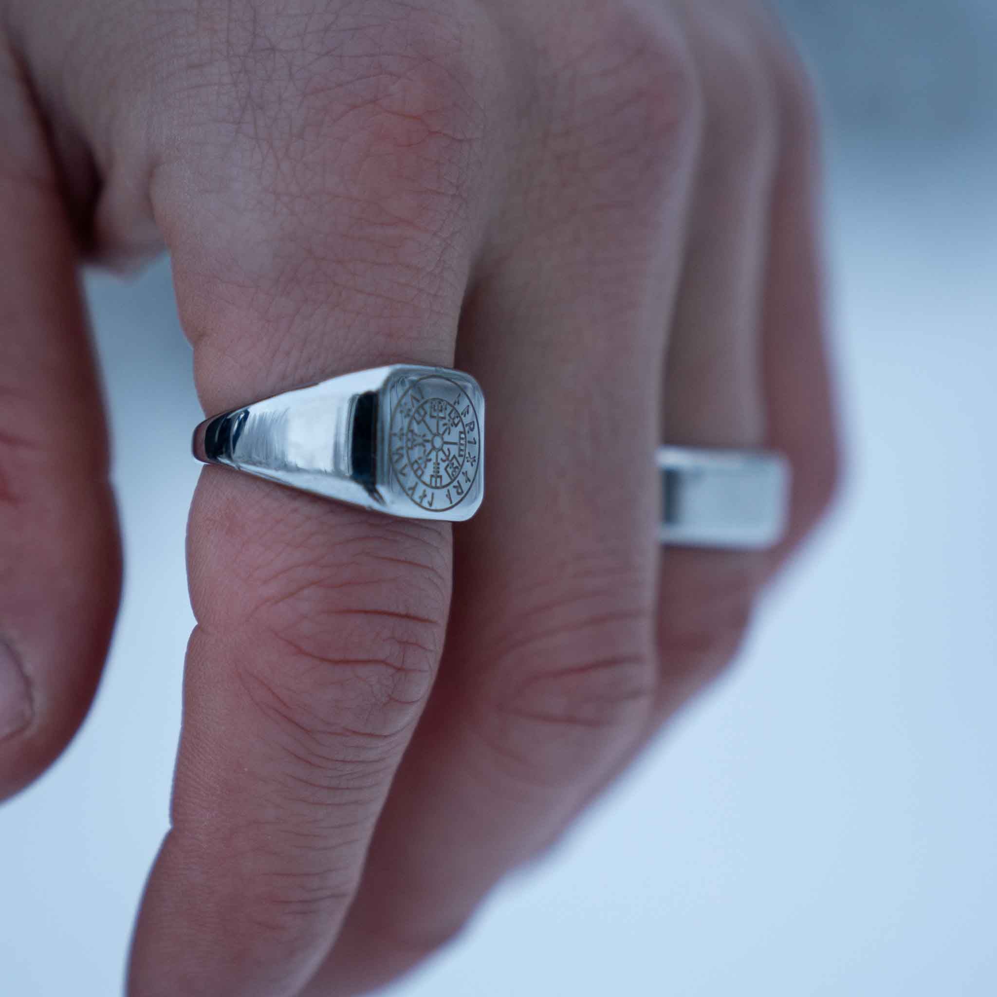 Vegvisir Signature - Silver-toned ring