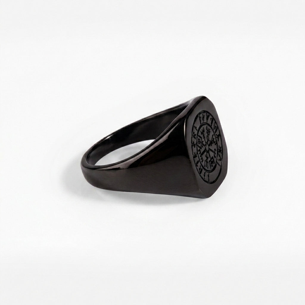VEGVISIR SIGNATURE RING (BLACK)