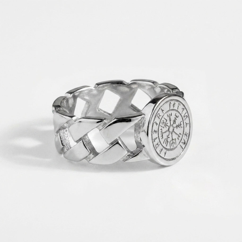 VEGVISIR CHAIN SIGNATURE RING (SILVER)