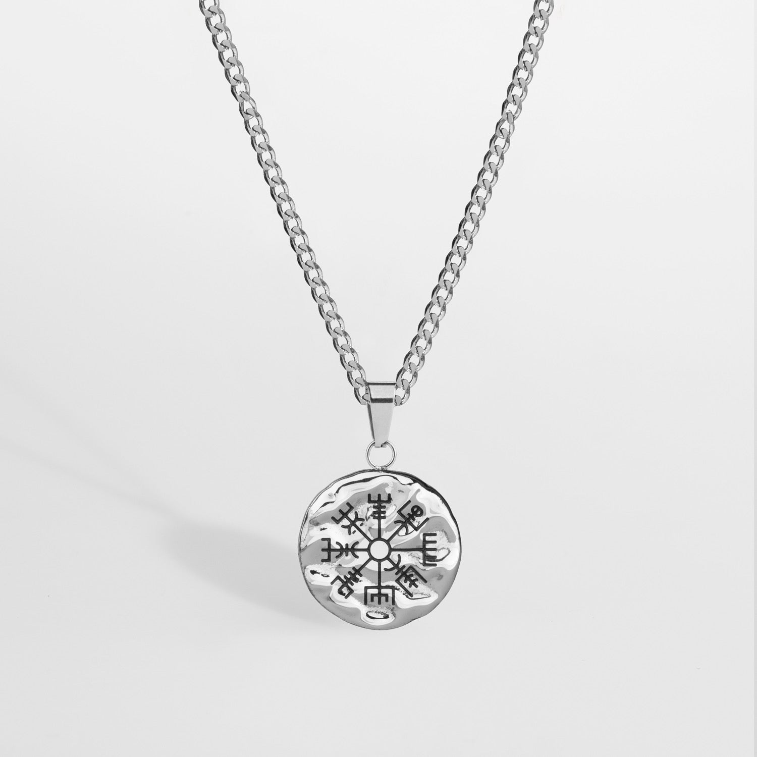 NL Stoned Vegvisir pendant - Silver-toned