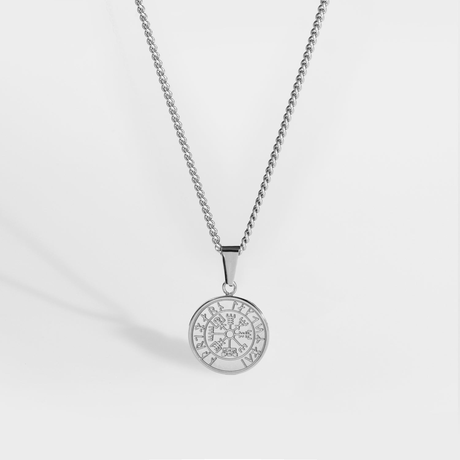 NL Minimal Vegvisir pendant - Silver-toned