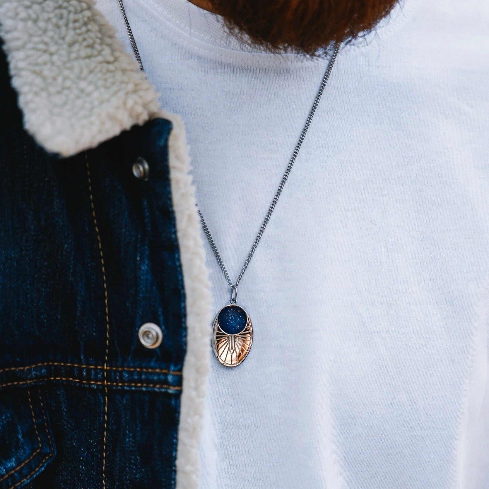 NL Gungnir/Lapis necklace - Silver-toned