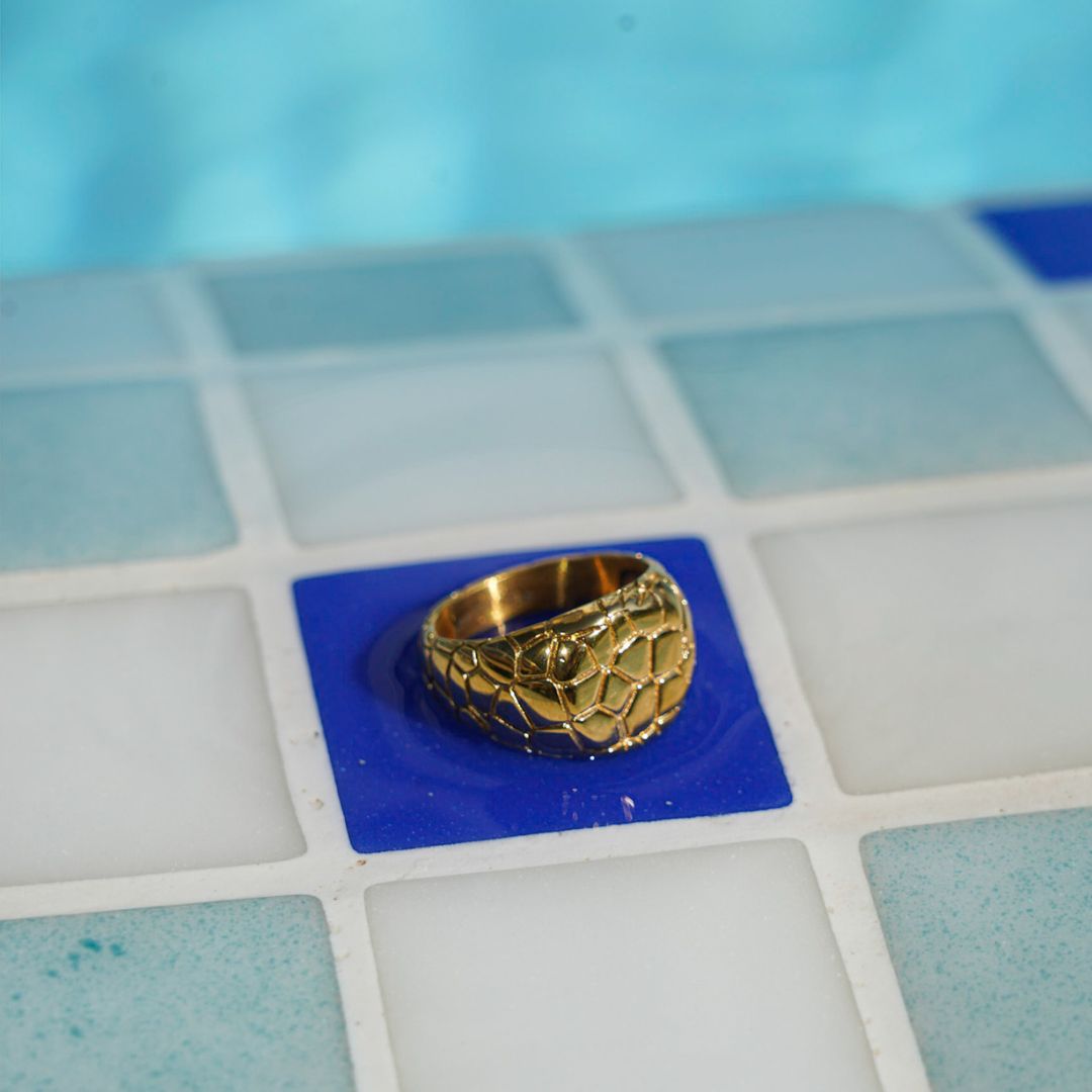 Earthquake Signature - Gold-toned ring