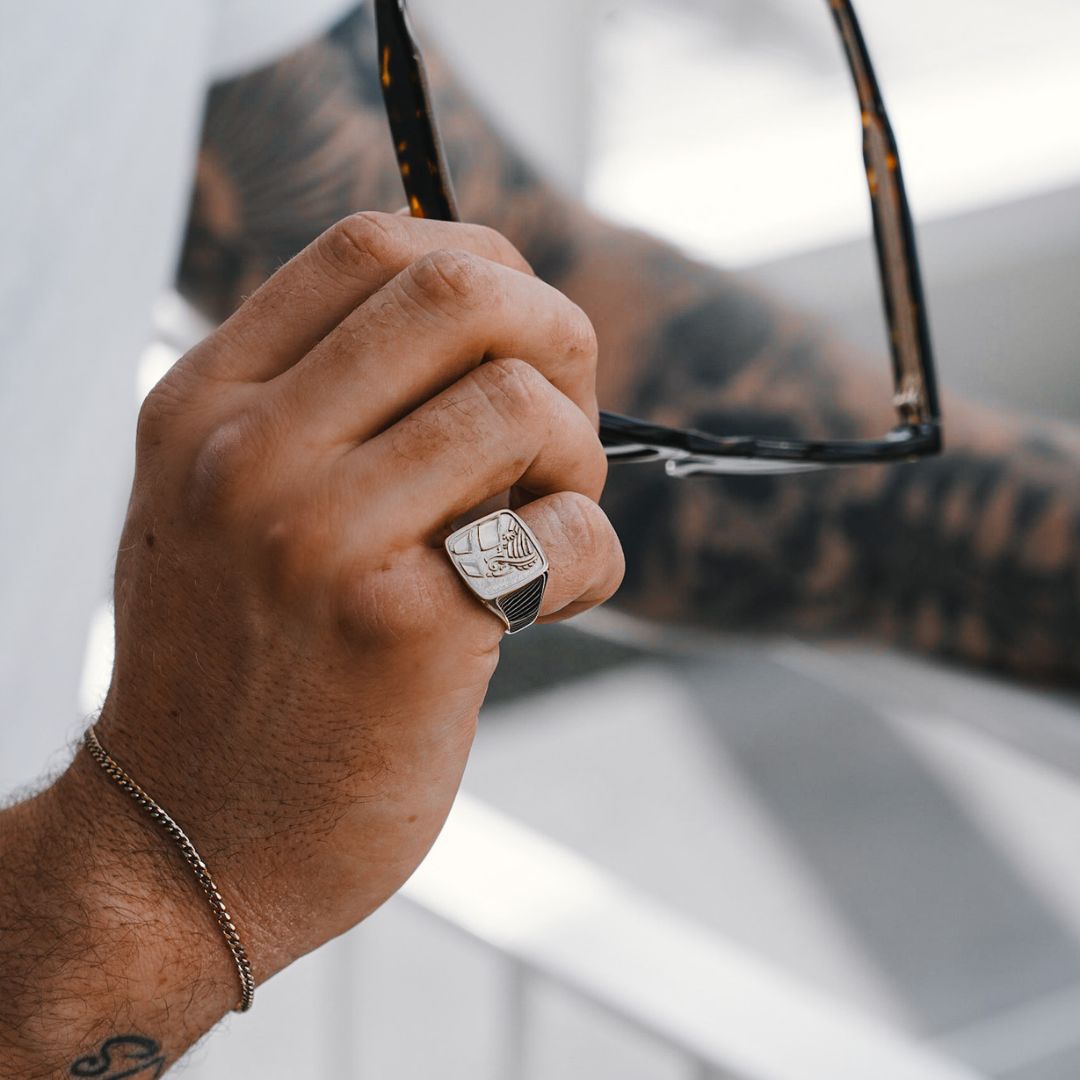 Explorer Oversize Signature - Silver-toned ring