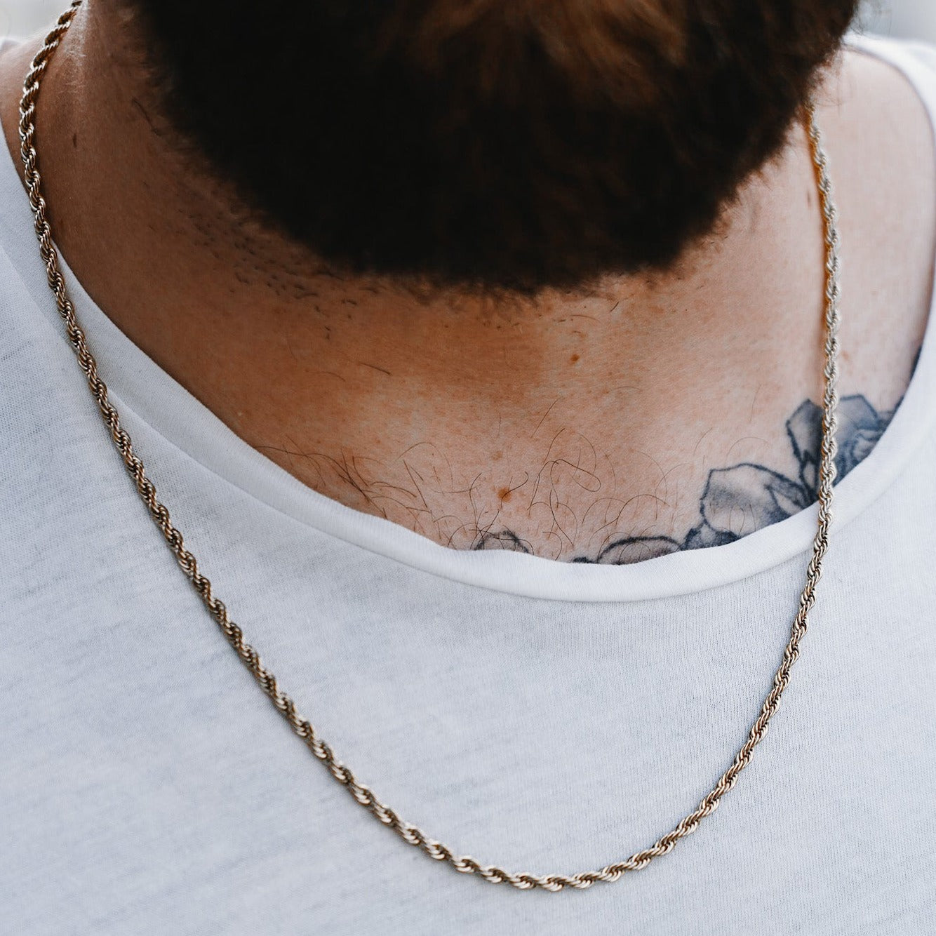 Rope necklace - Silver-toned