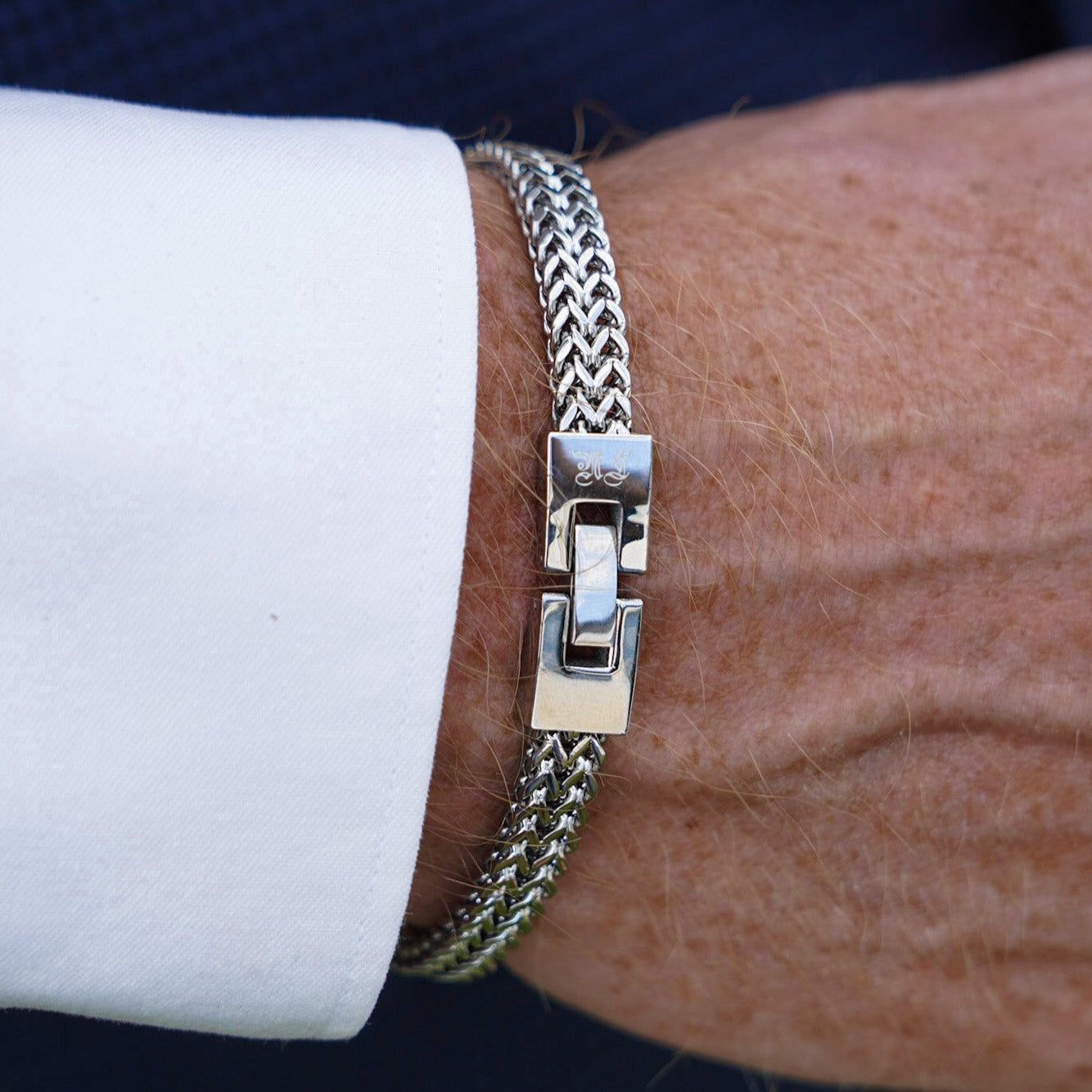 Fehu bracelet - Silver-toned