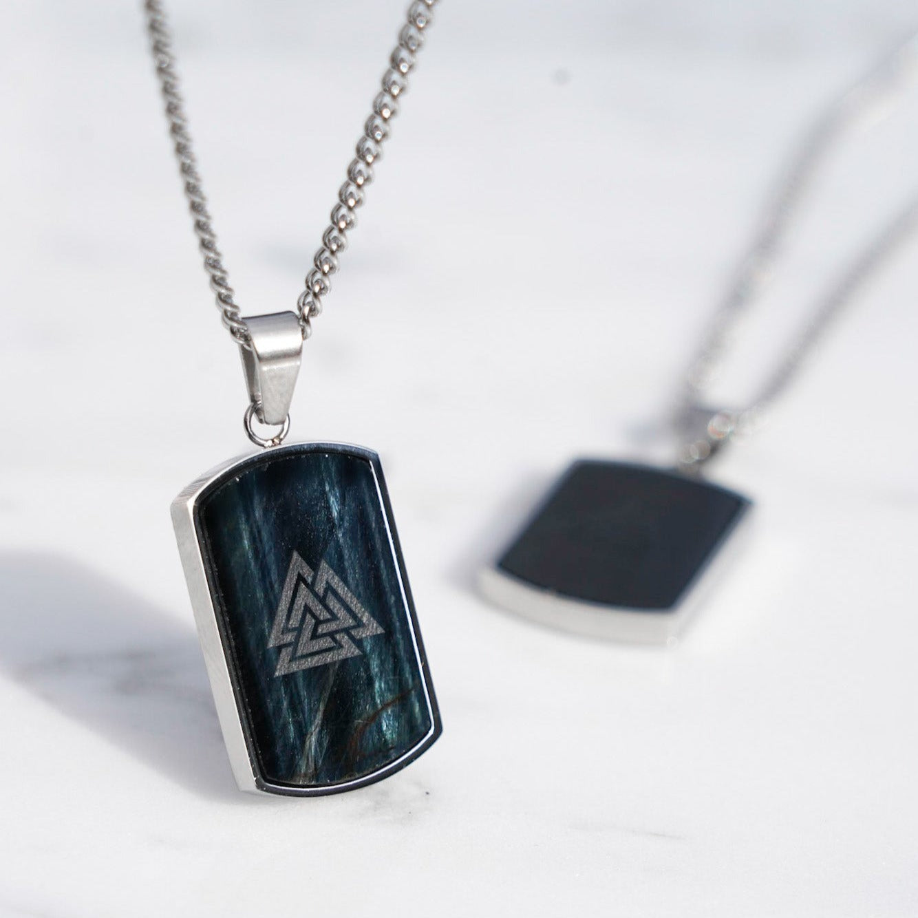 NL Valknut pendant - Silver-toned