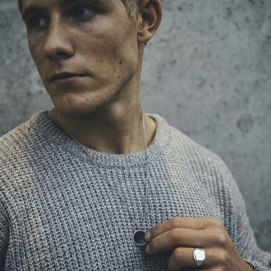 NL Black Onyx pendant - Silver-toned